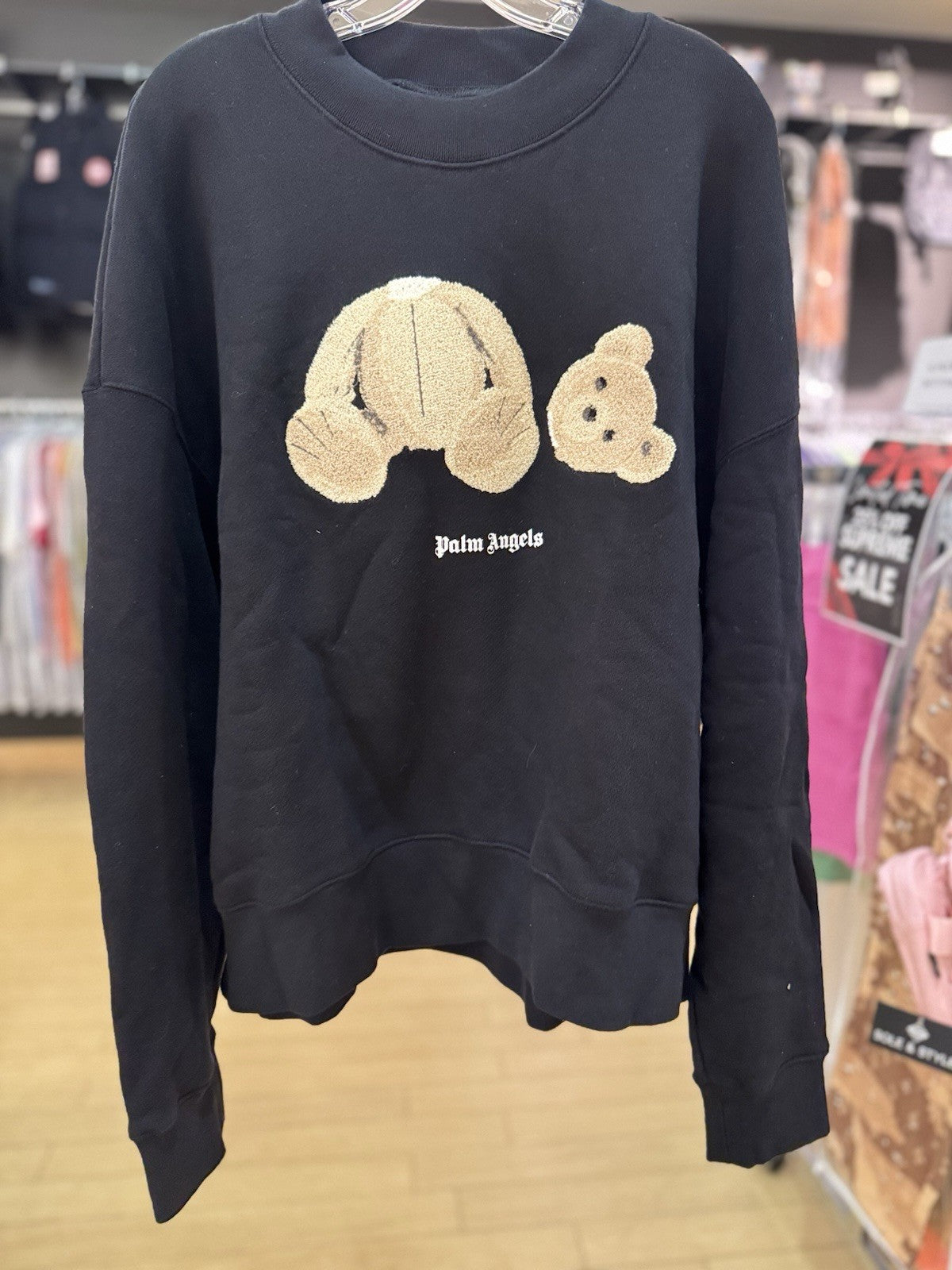 Palm Angels Kill The Bear Crewneck Sweatshirt Black Size Medium