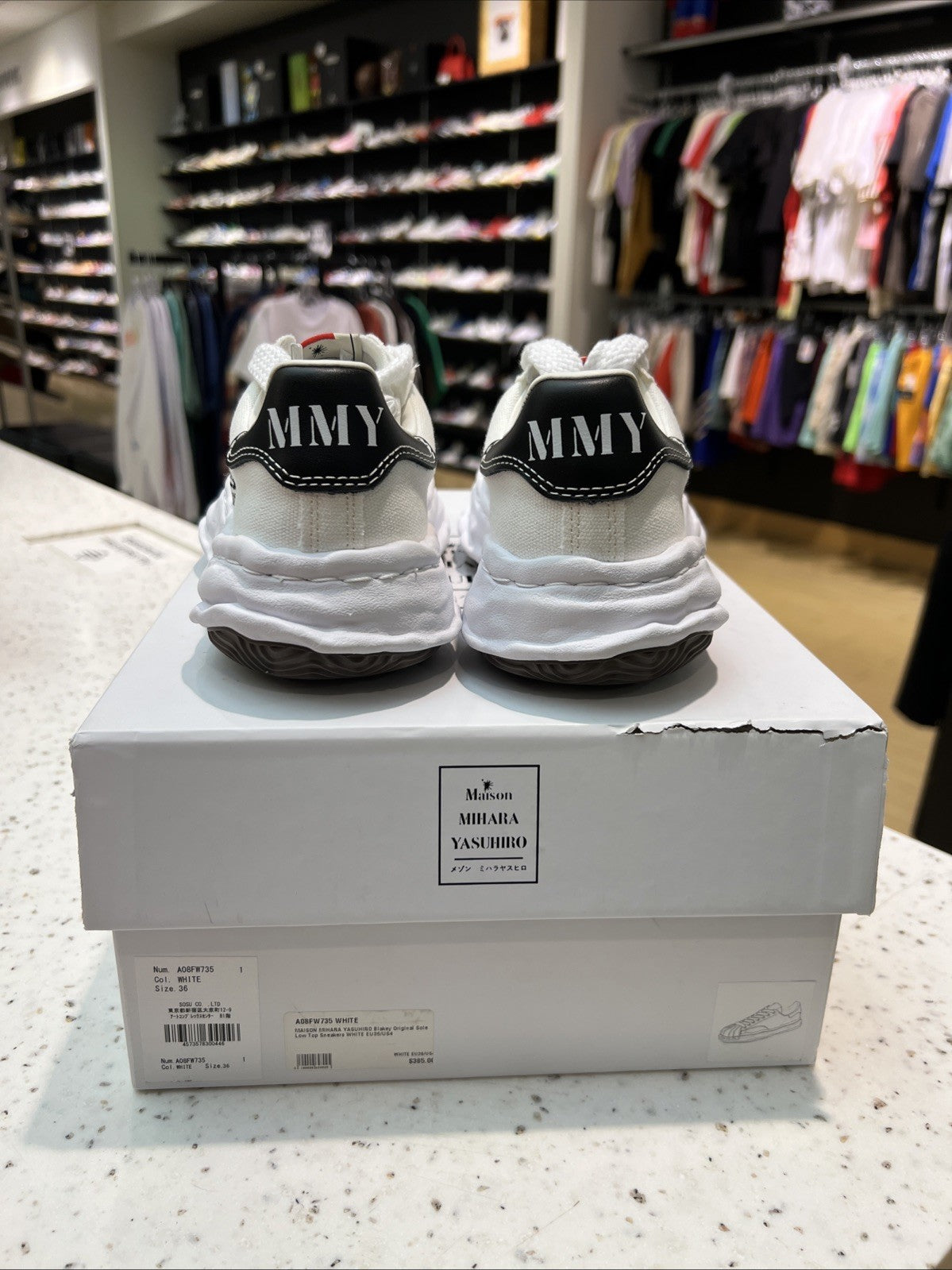 Maison MIHARA YASUHIRO BLAKEY OG Sole Canvas White Sz 36/4Y