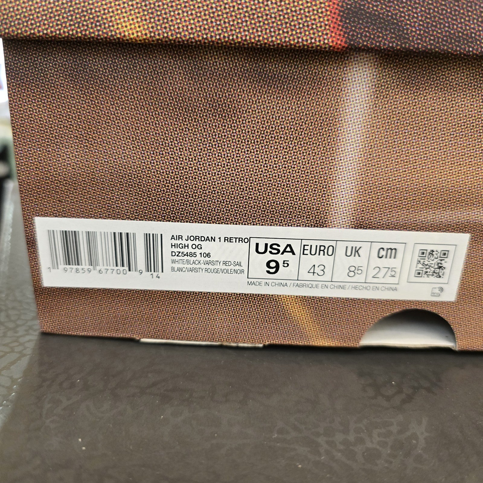 Size 9.5 - Air Jordan 1 Retro OG High Black Toe Reimagined