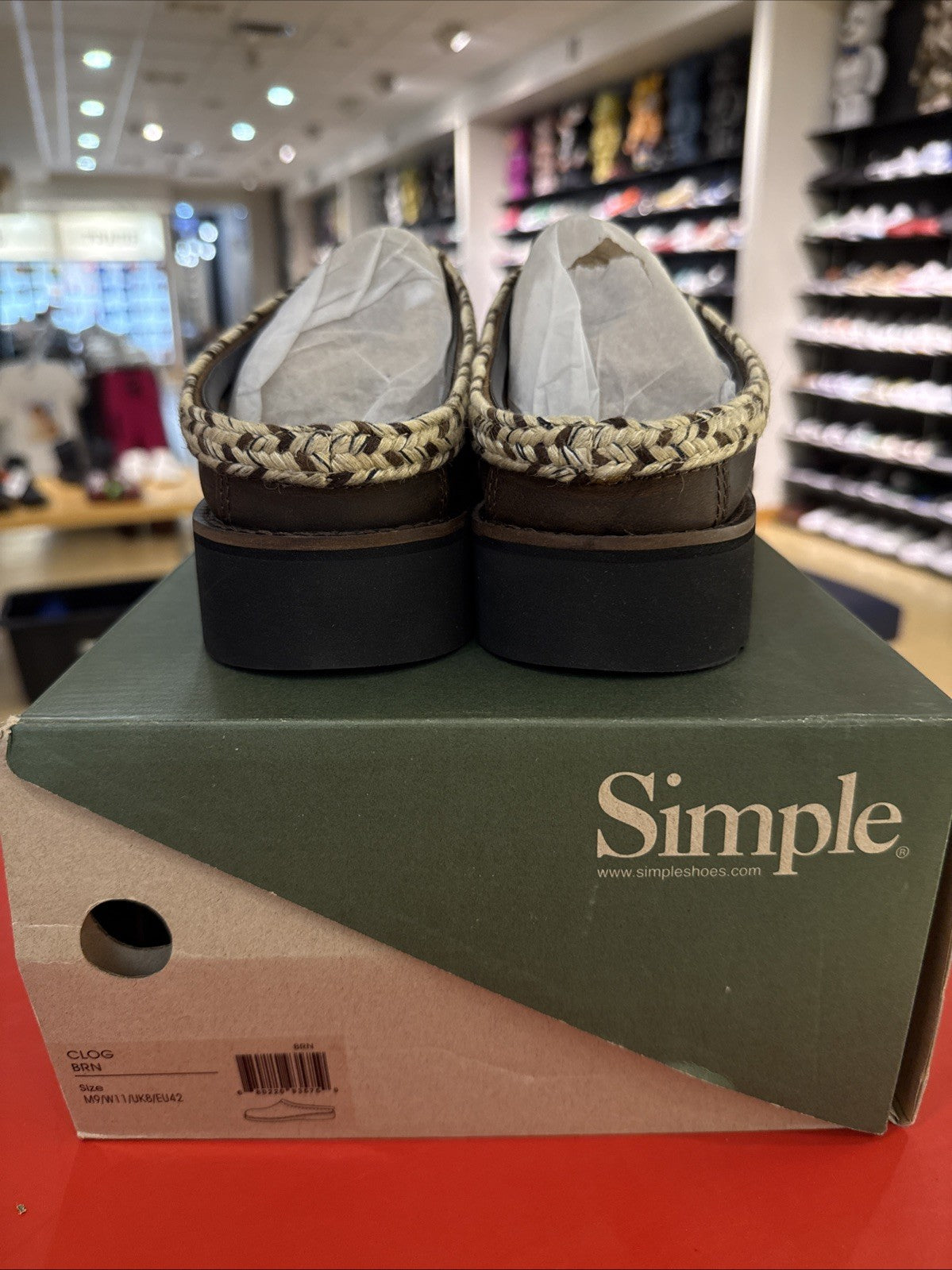 Simple Shoes, Brown Suede Clogs. Size 9 Men.