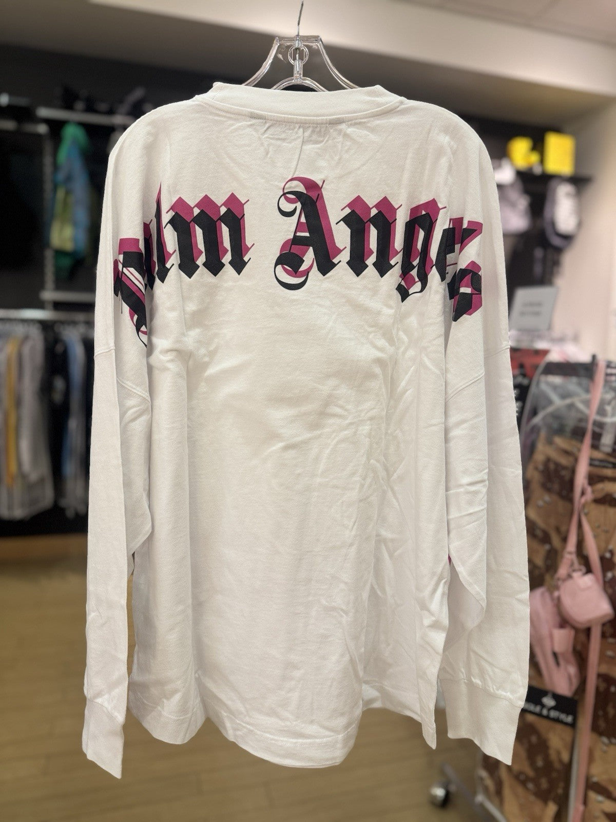 Palm Angels Double Logo Long sleeve Shirt White Size XL