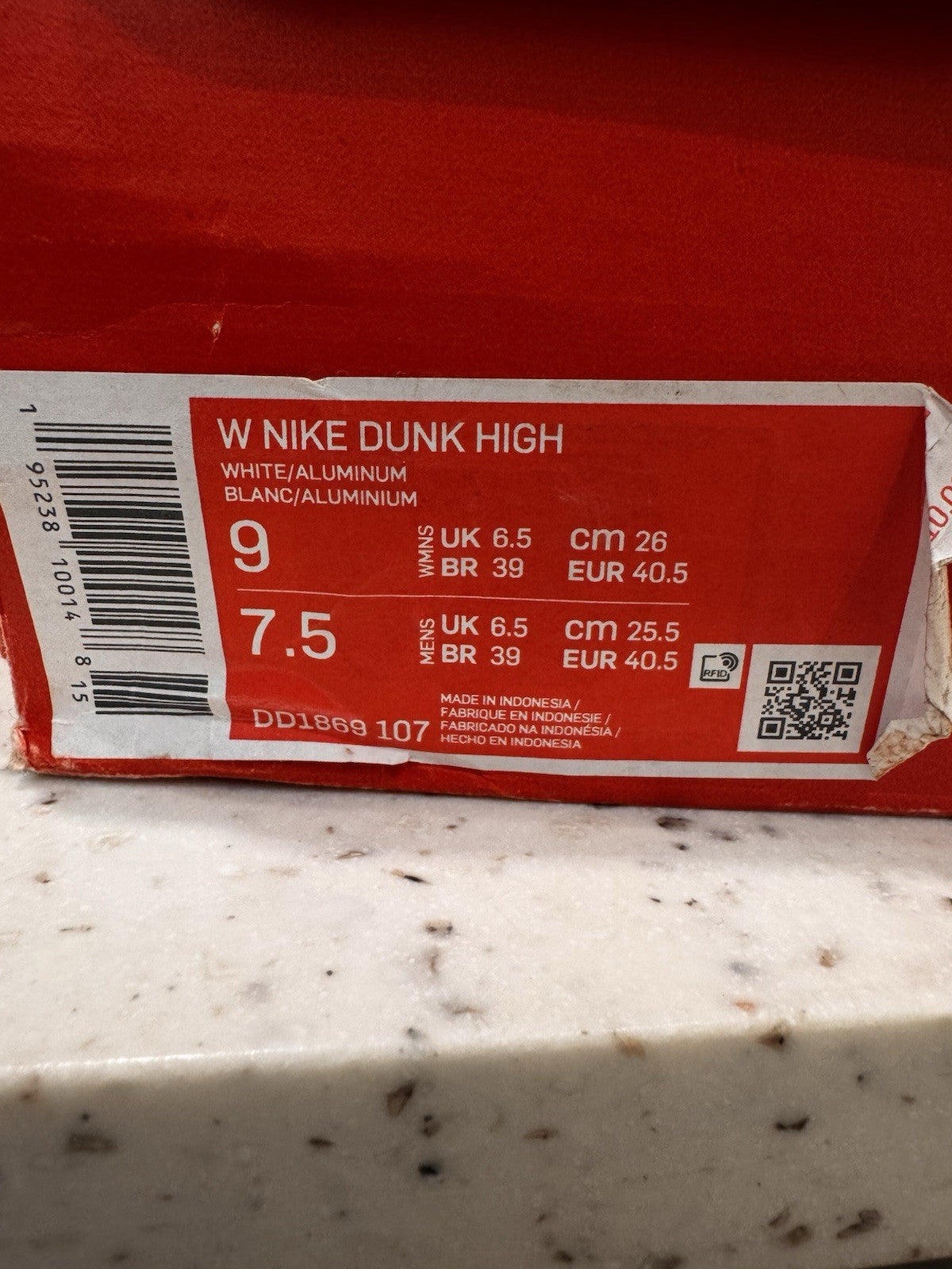Nike Dunk High Aluminum Womens Size 9