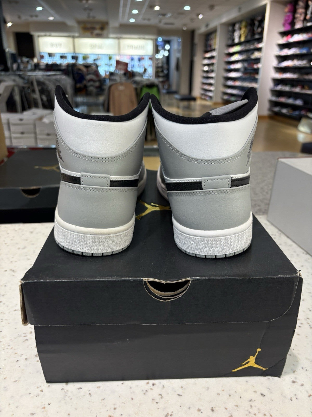 Jordan 1 Mid Light Smoke Grey Size 10 DEFECT 