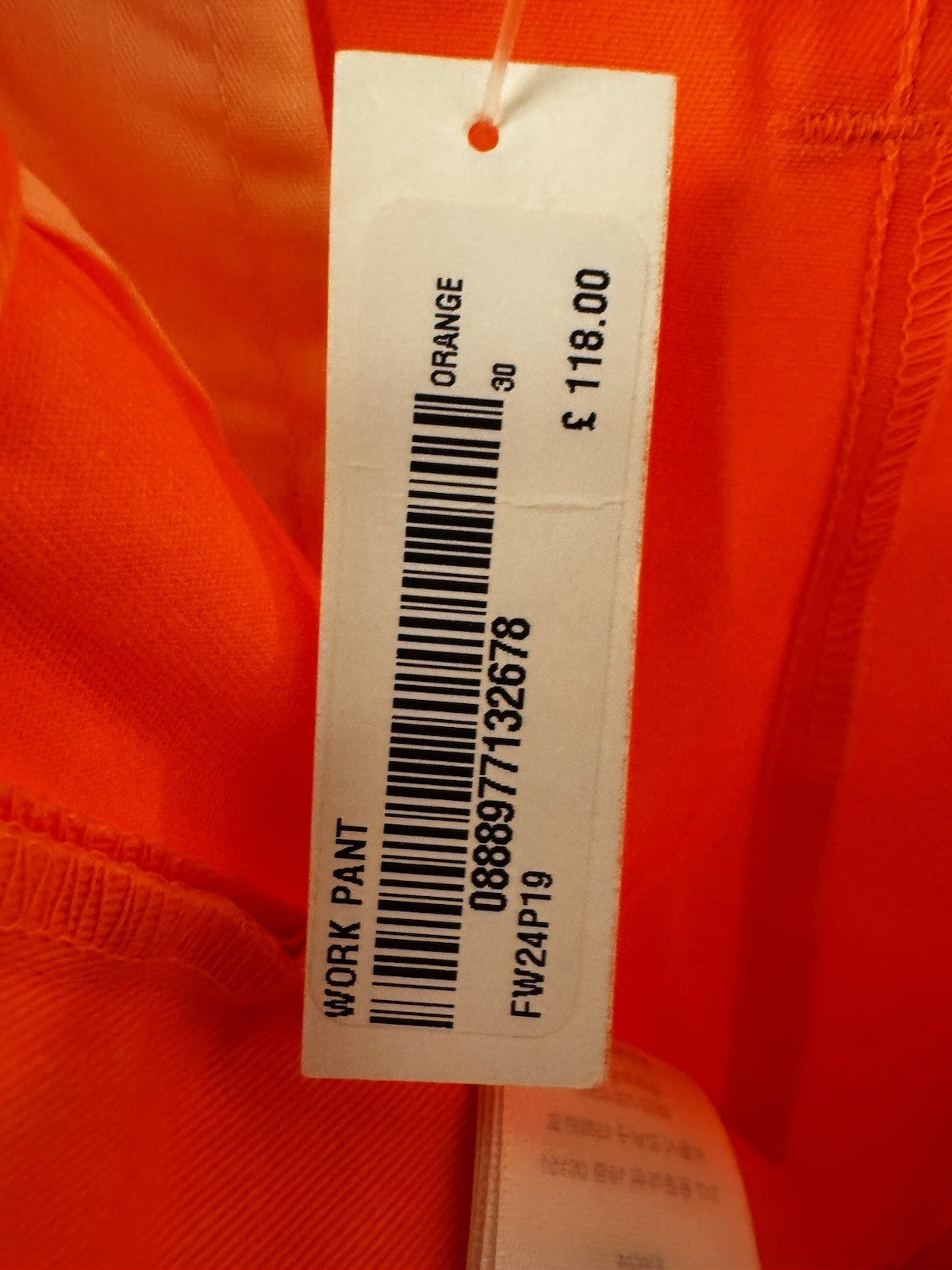 Supreme Work Pant Orange Size 30