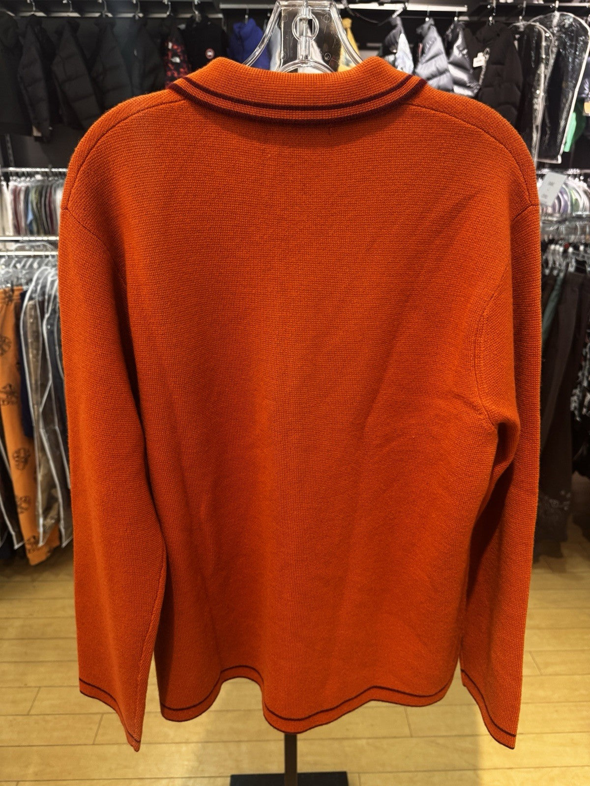Supreme Zipup Polo Sweater Burnt Orange Size L