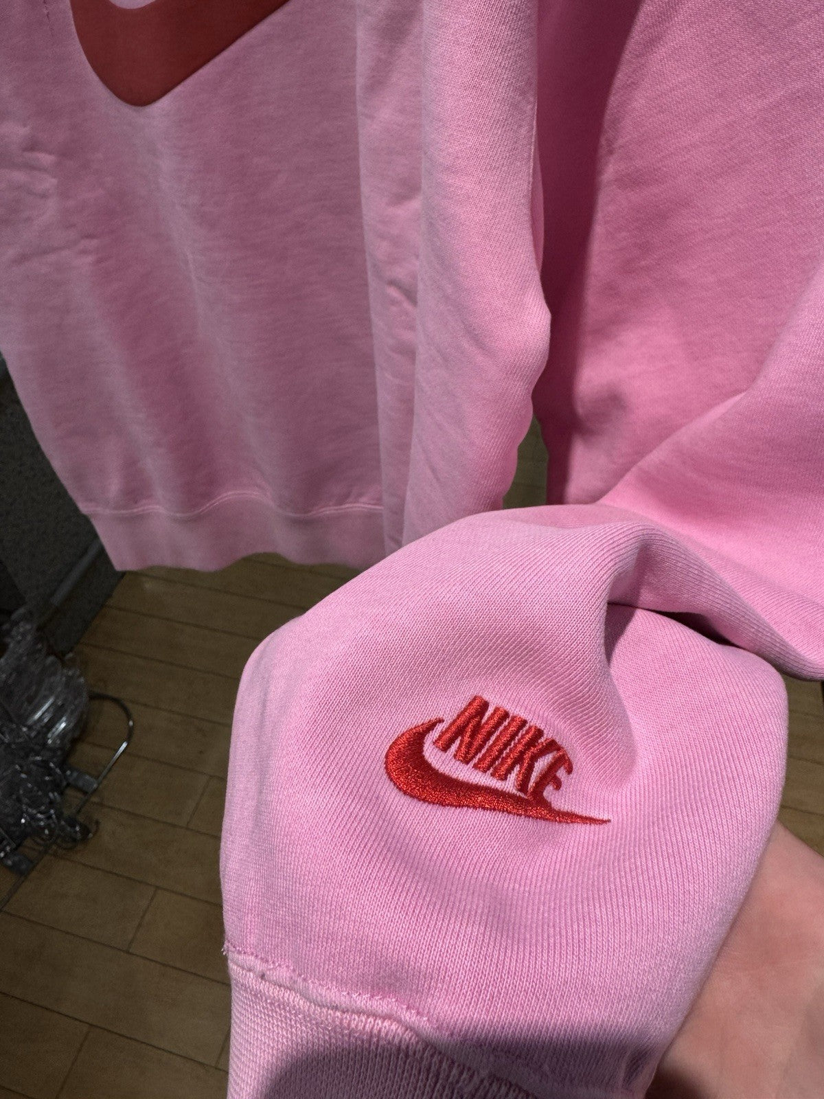 Nike X Nigo NRG Fleece Crew Sweatshirt Pink DEFECT RIP Size L
