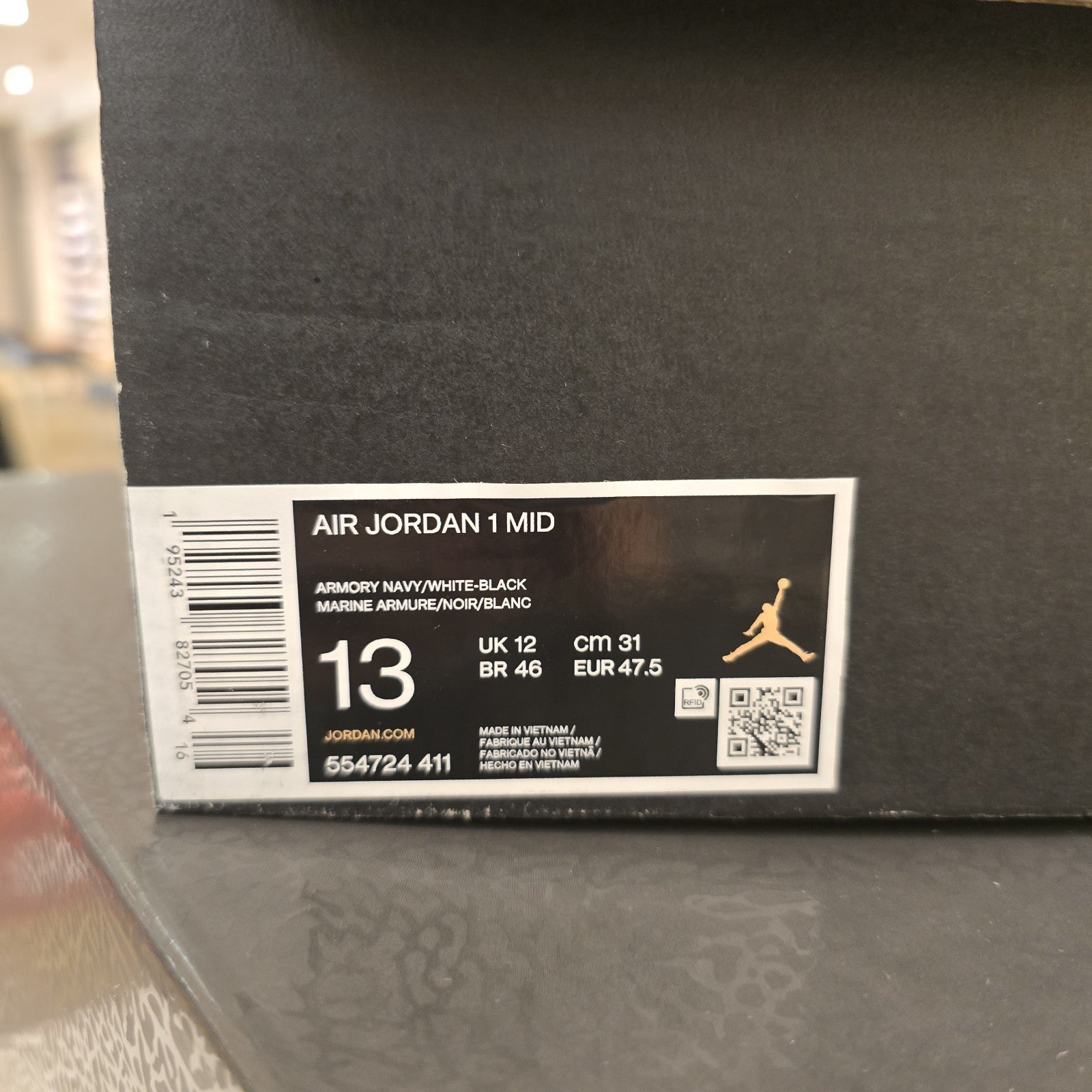 Size 13 - Air Jordan 1 Mid Armory Navy (Yellowing)