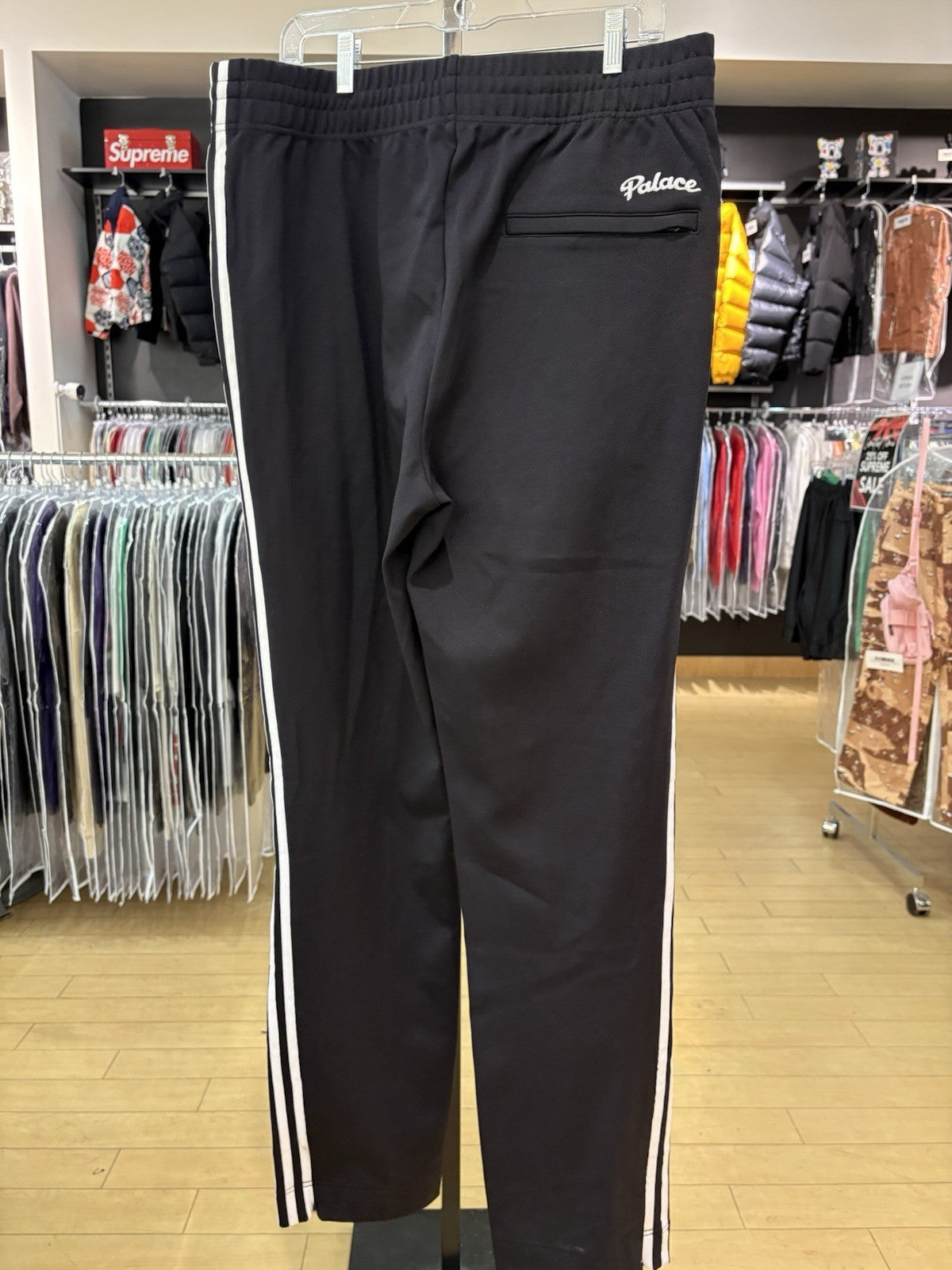 adidas Women's Y-3 Firebird Wide-Leg Track Pant Black/Cream White Size XL