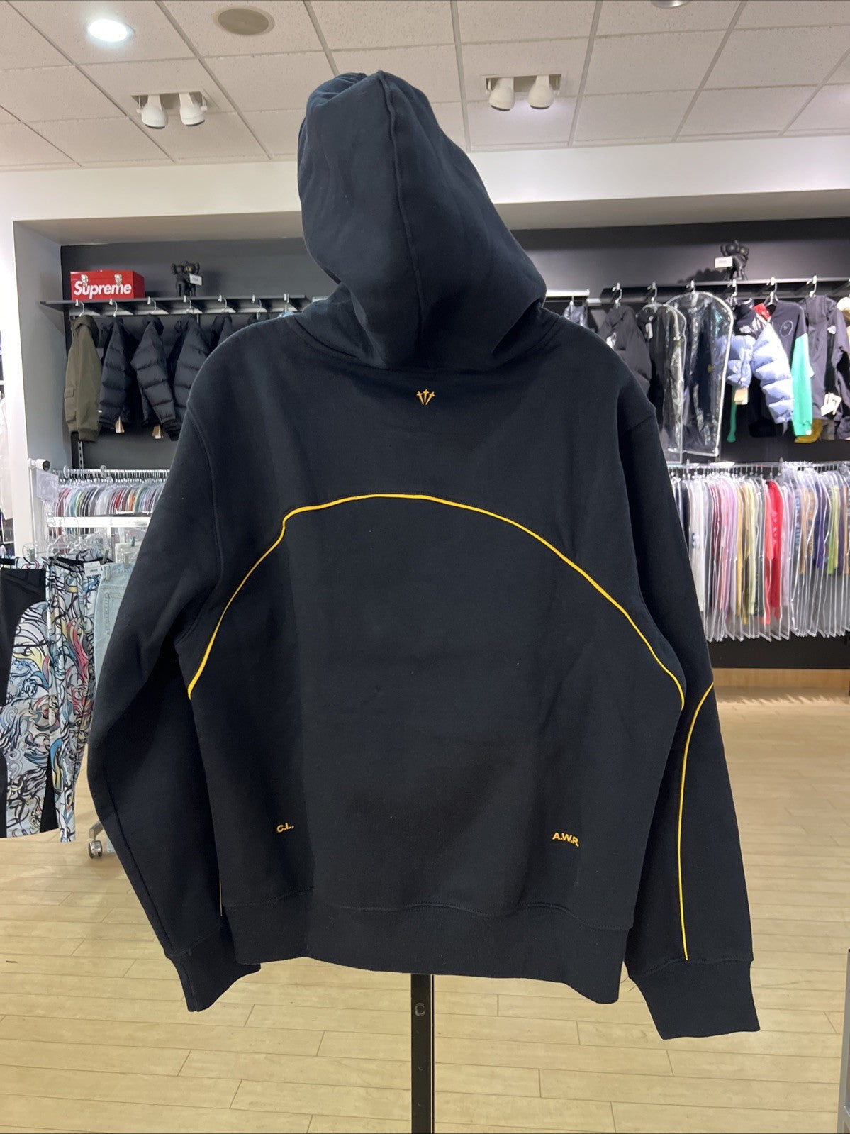 Nike Nocta Casual Pullover Hoodie Black/Yellow Sz L