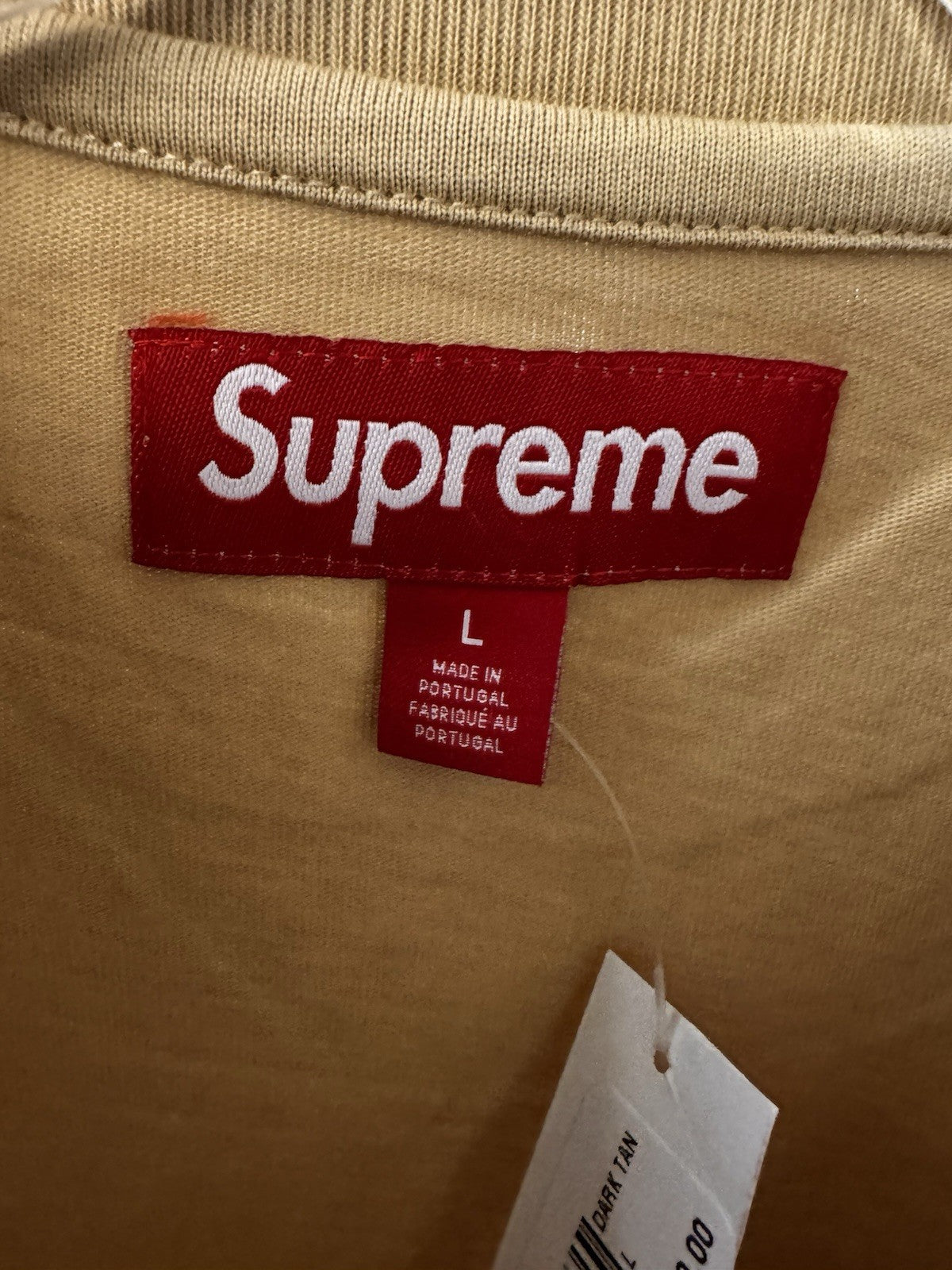 Supreme Small Box L/S Tee Dark Tan Size L