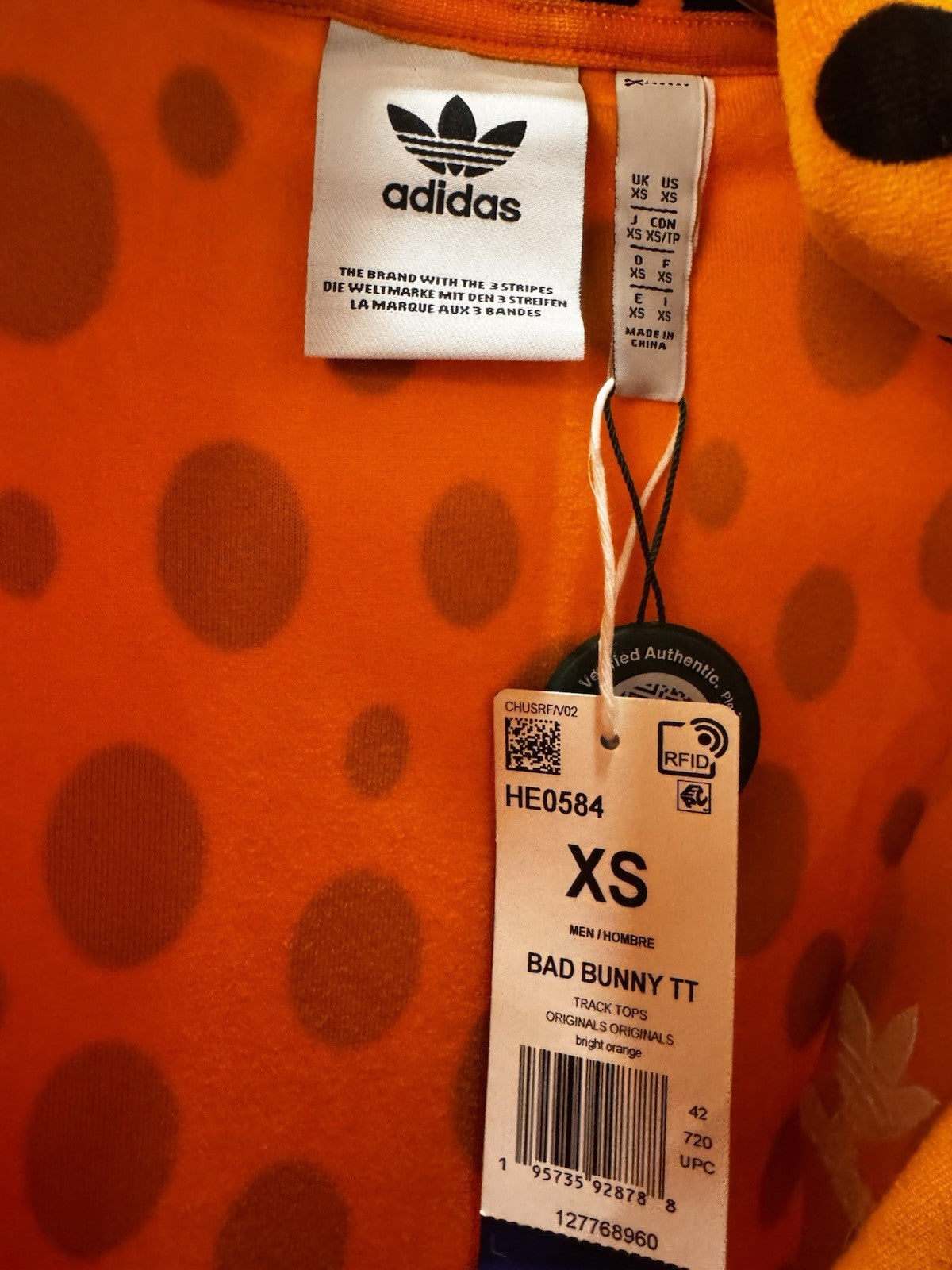 Adidas X Cheetos X Bad Bunny Track Top Size XS