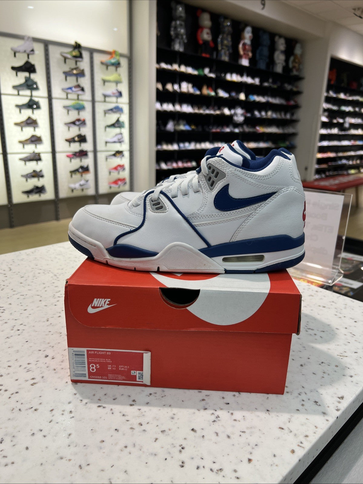 Nike Air Flight 89 White True Blue Sz 8.5 USED