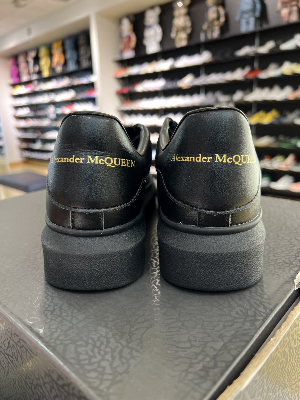 Alexander McQueen Black Sole Leather Sneakers Sz 11/44EU USED NO BOX