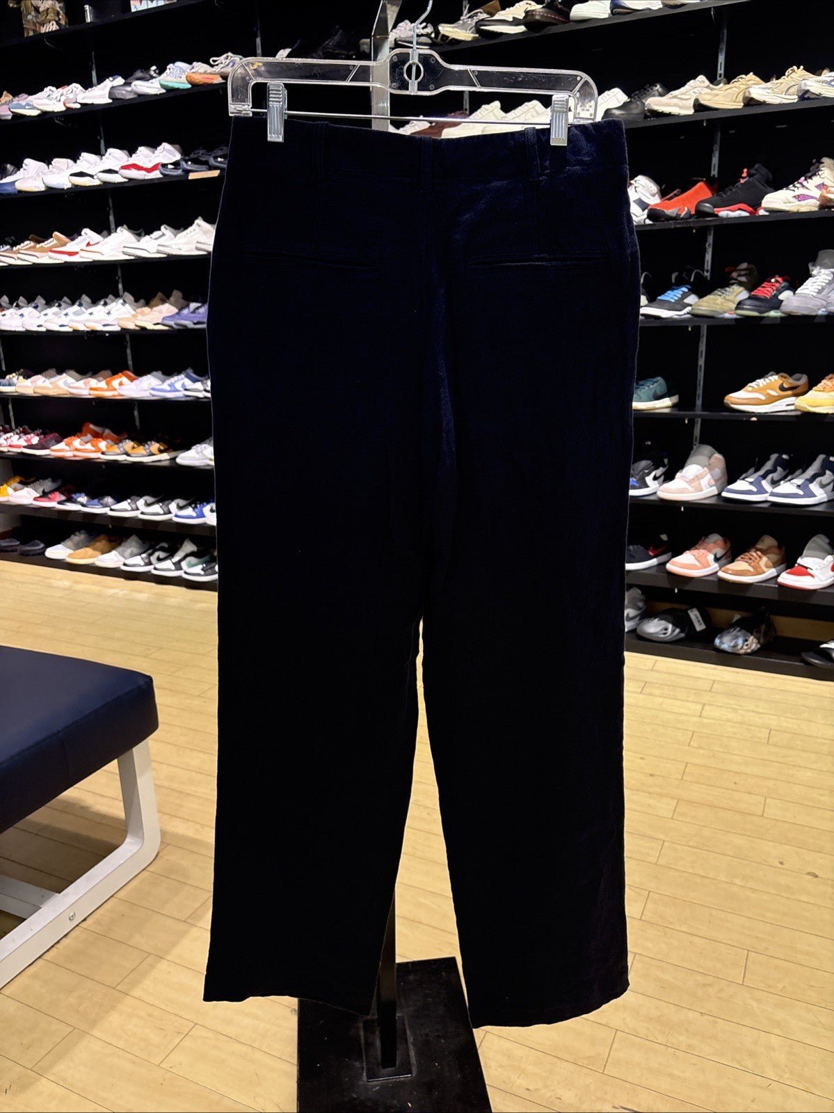 Stussy Relaxed Trouser Textured Linen Navy Size 28
