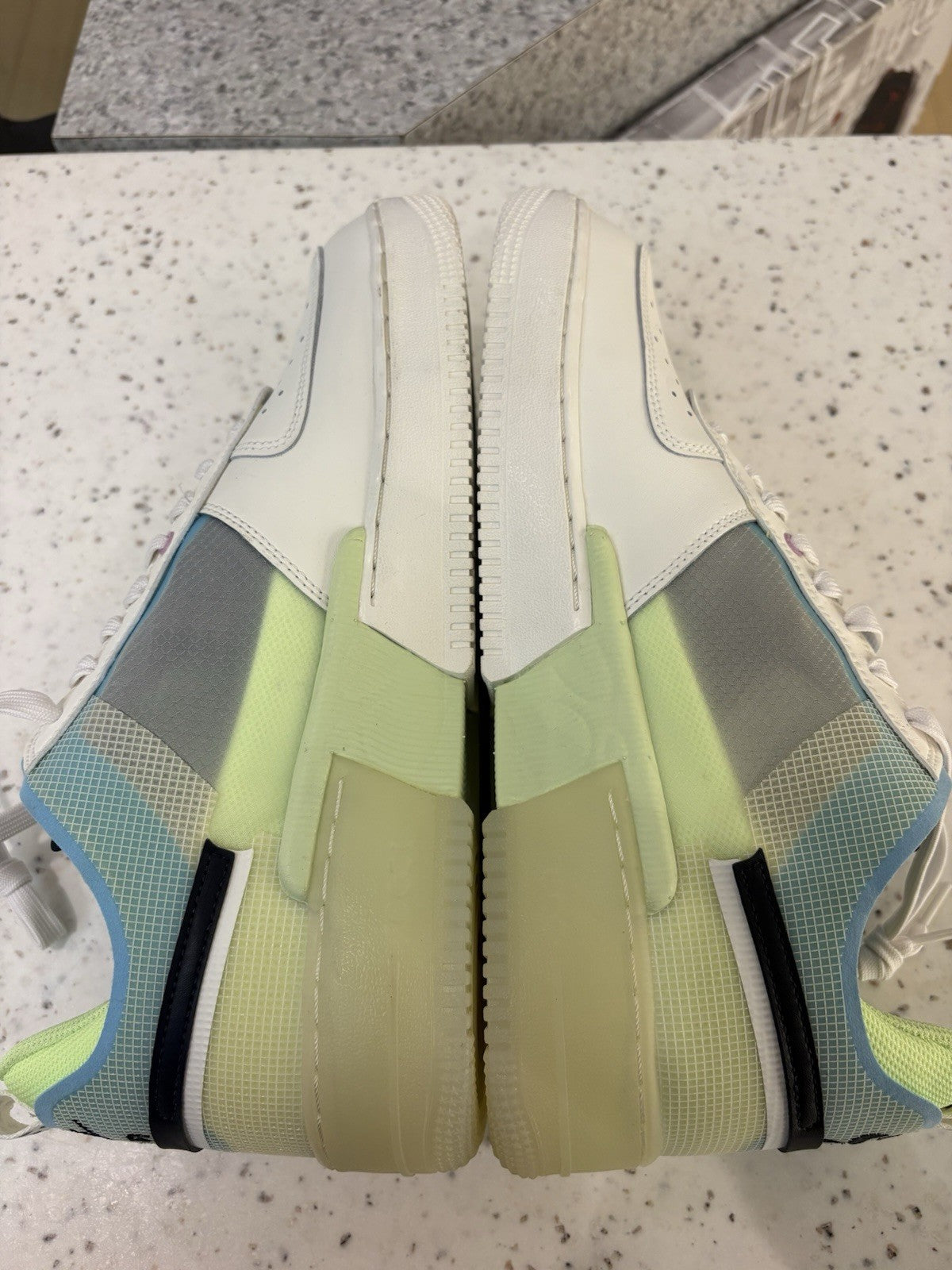 Nike Air Force 1 React Sail Barely Volt Size 12 DEFECT