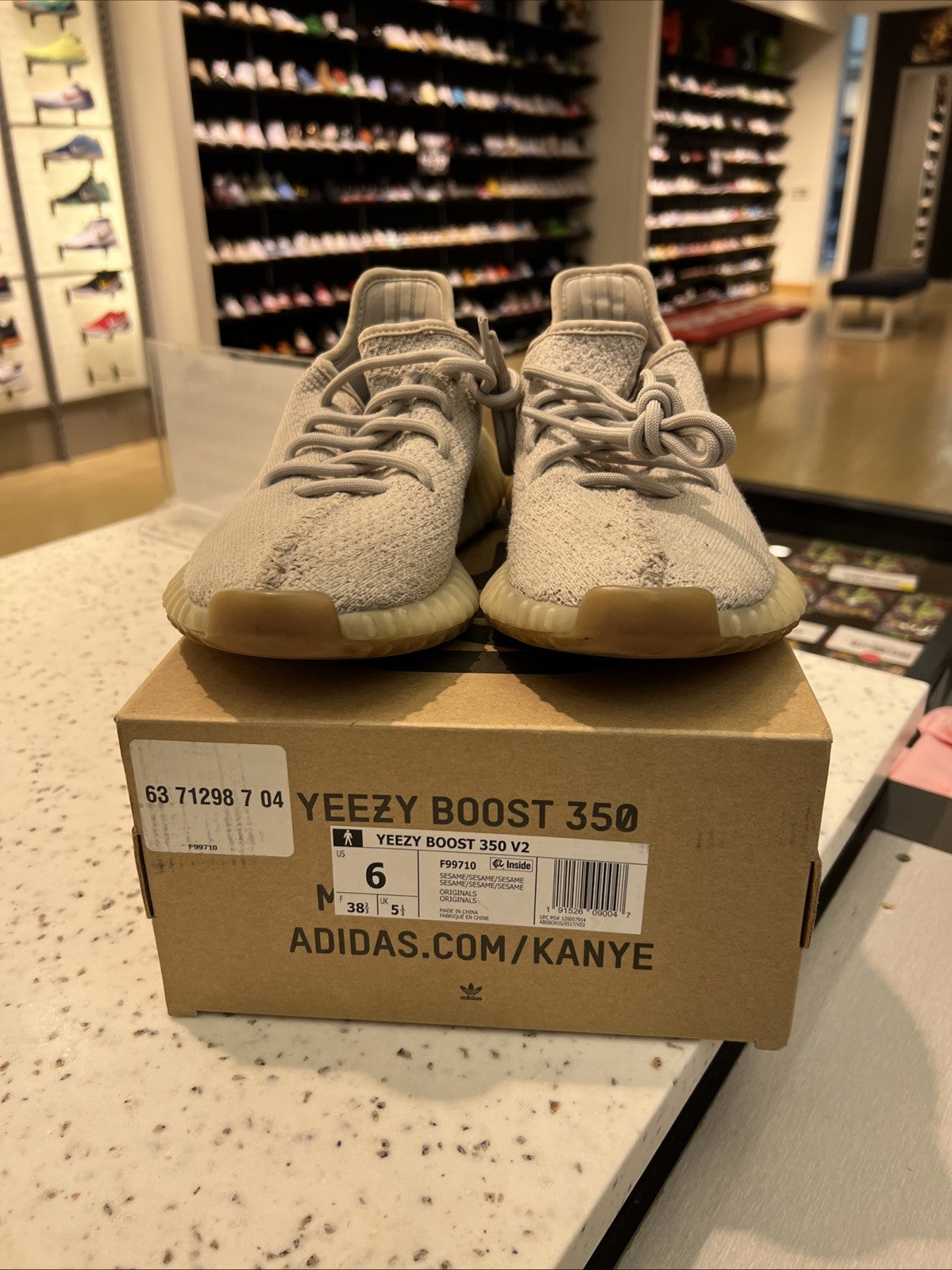 Adidas Yeezy Boost 350 V2 Sesame F99710 Sz 6 USED
