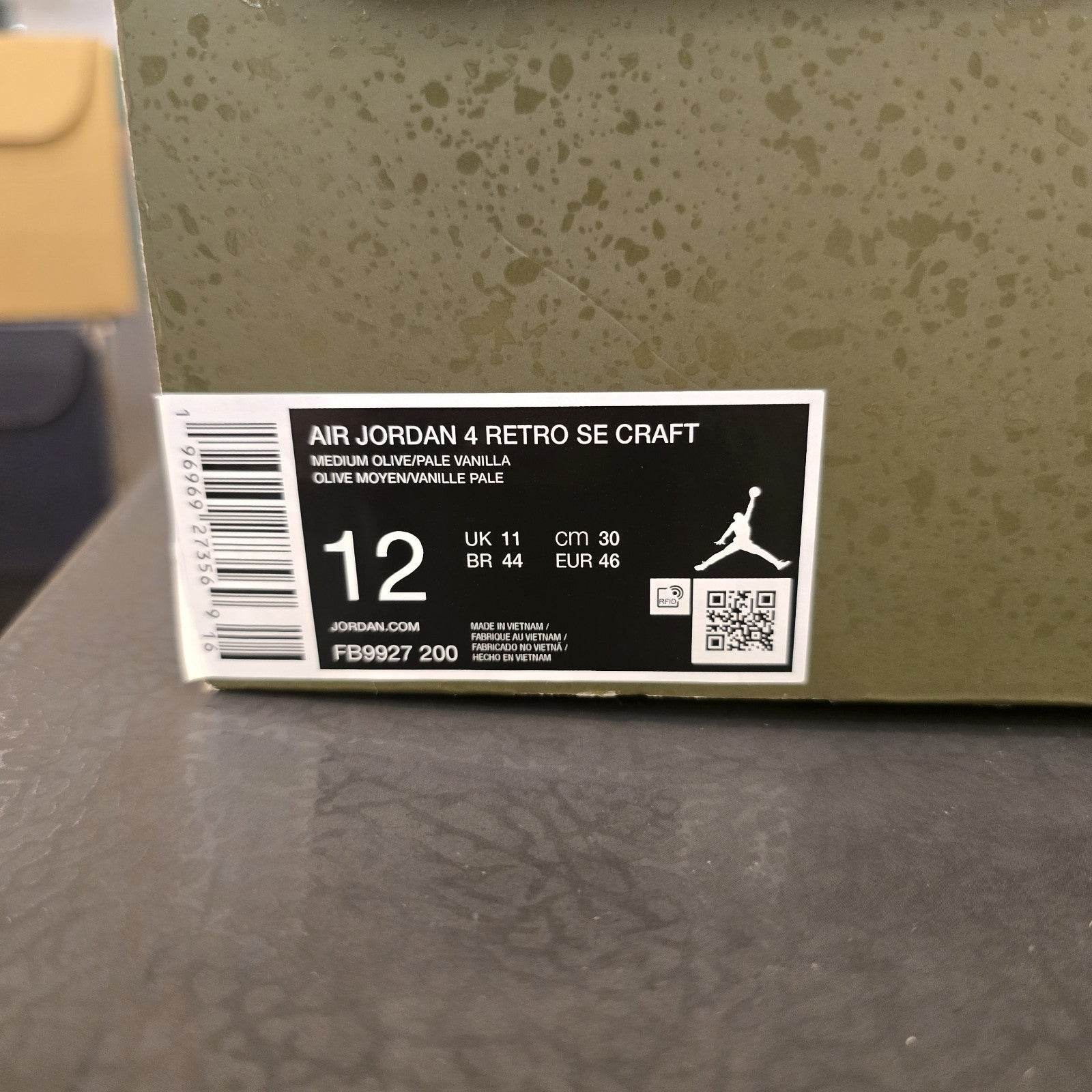 Size 12 - Jordan 4 SE Retro Low Craft Olive