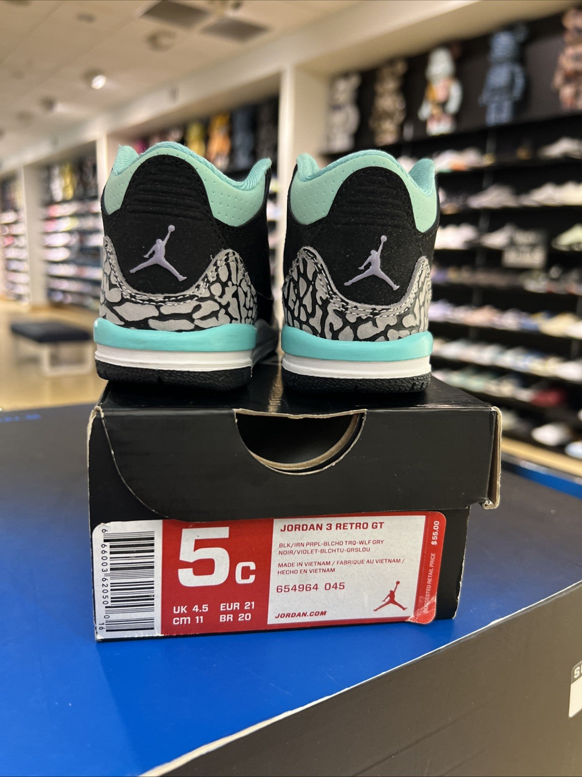 Nike Air Jordan 3 Retro TD Bleached Turquoise Sz 5C