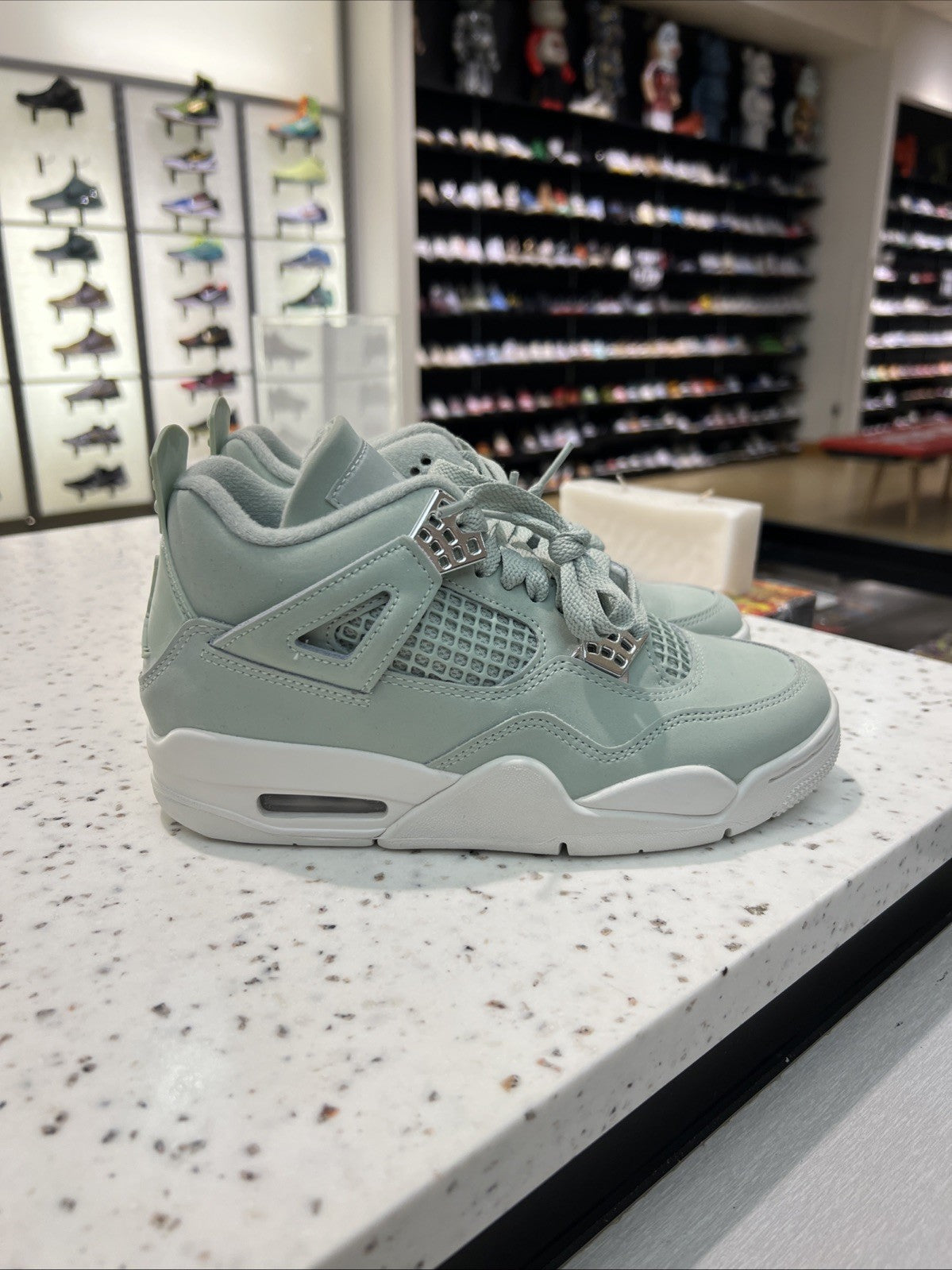Air Jordan 4 Retro Abundance/Seafoam Womens Sz 5/3.5Y USED NO BOX