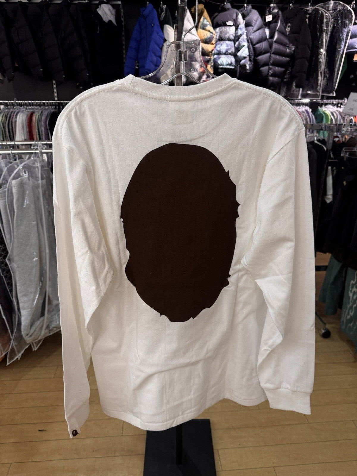 BAPE Big Ape Head L/S Tee White Size L