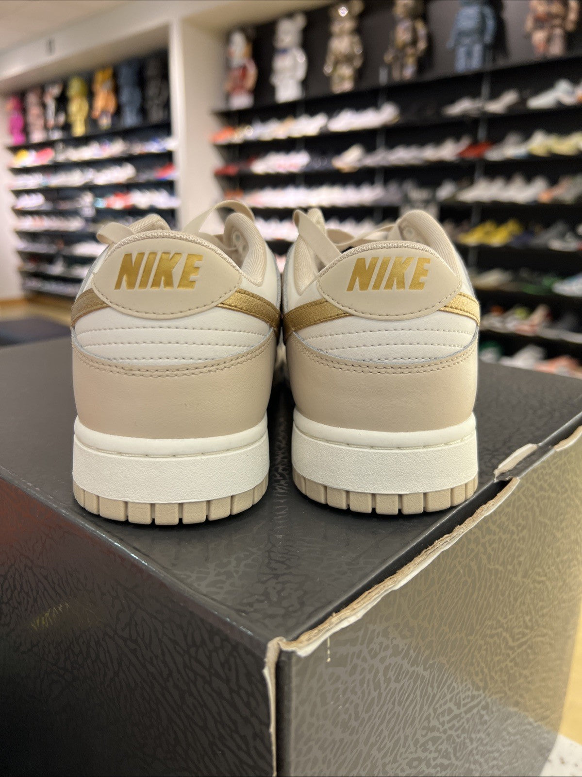 Nike Dunk Low 'Phantom Metallic Gold' Womens Sz 10.5/9M NO BOX
