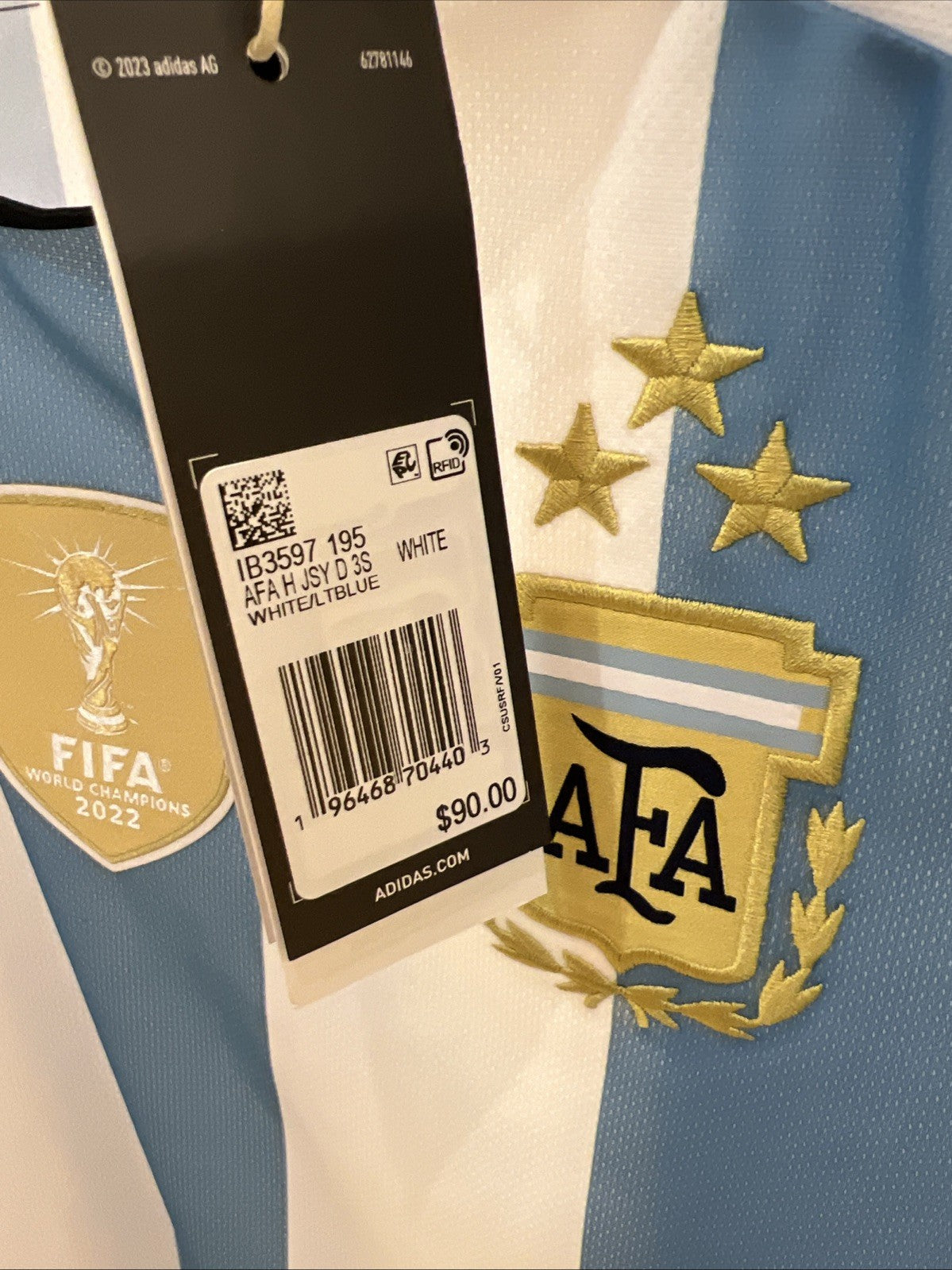 Adidas Argentina Qatar 2022 Home Jersey #IB3597 Sz S