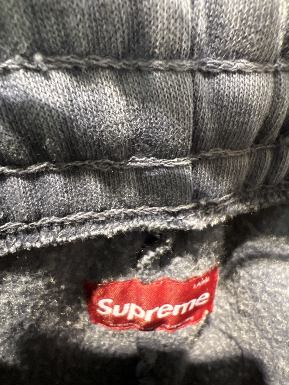 Supreme Overdyed Small Box Sweatshort Dark Slate Sz L
