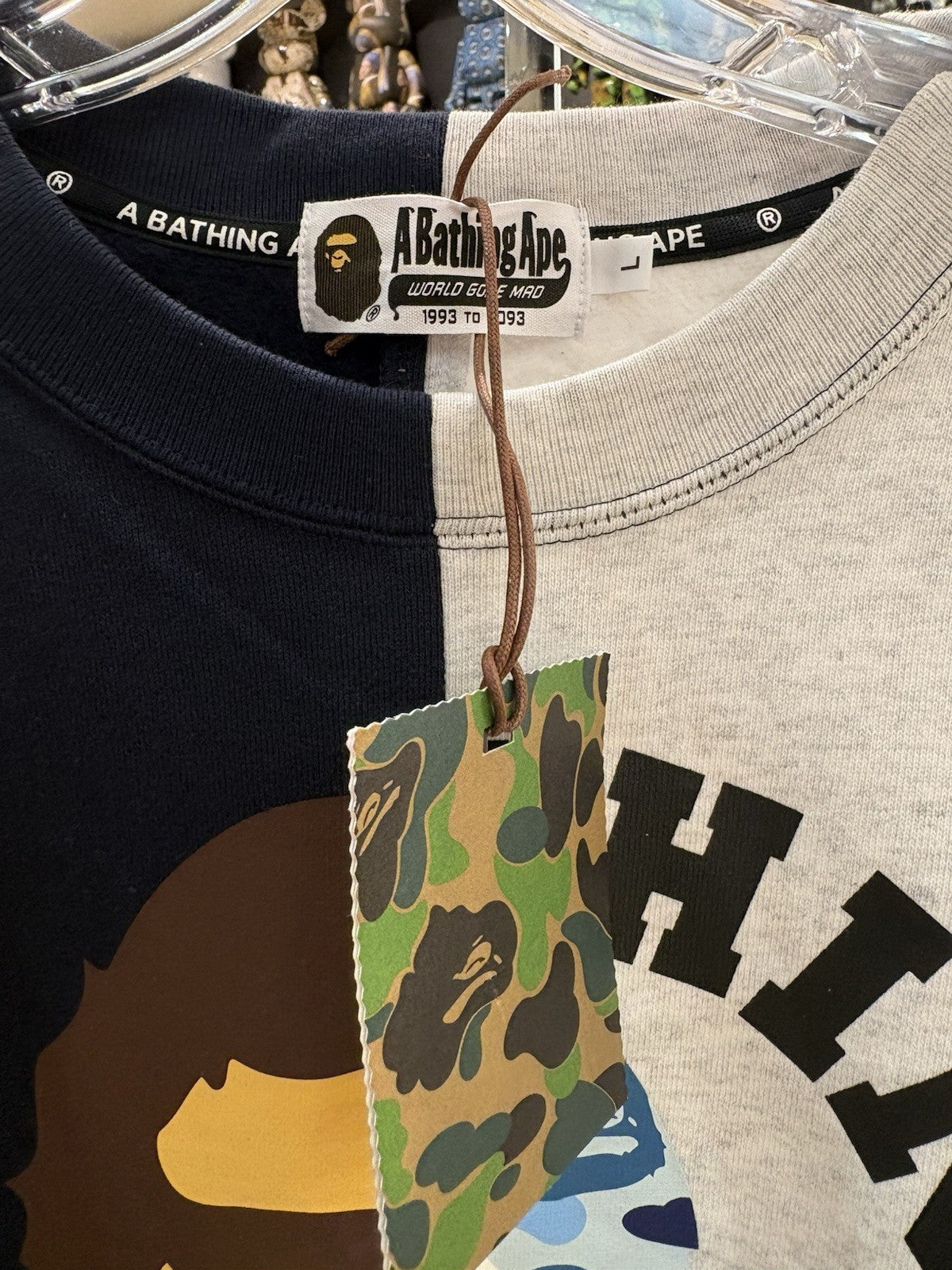 BAPE College & By Bathing Loose Fit Crewneck Navy