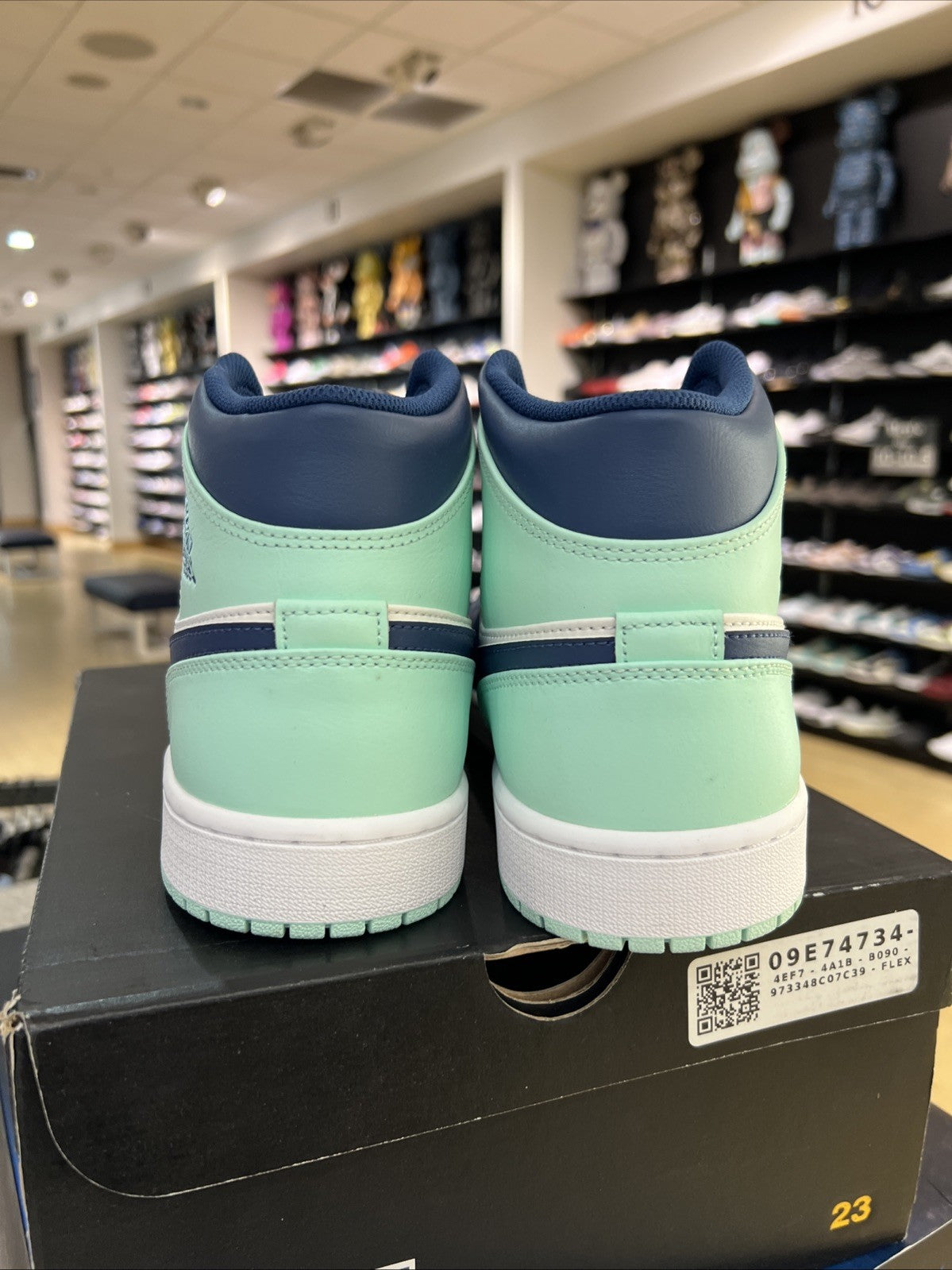 Jordan 1 Mid Blue Mint Sz 12 DEFECT
