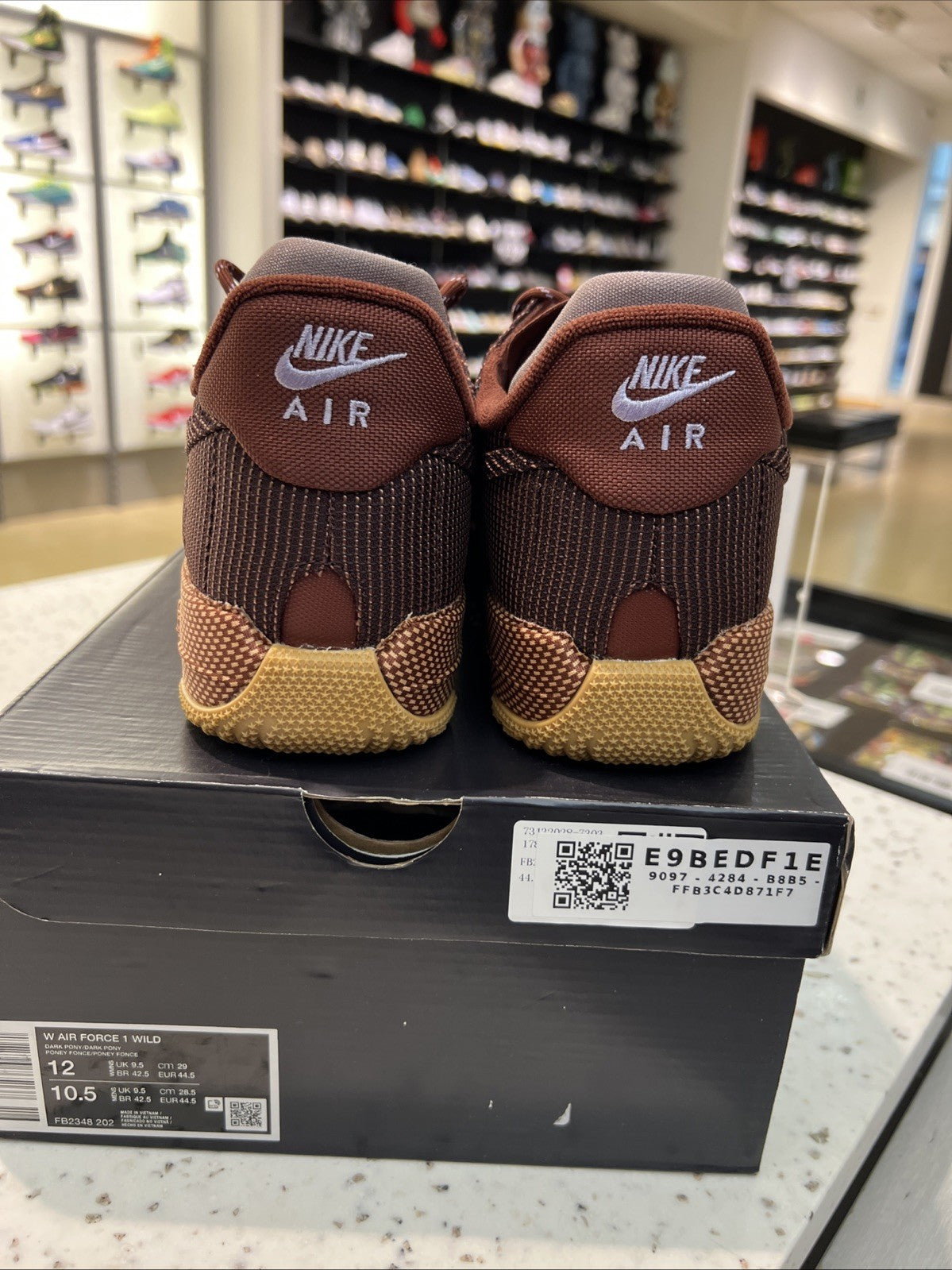 Nike Air Force 1 Wild Brown Dark Pony Womens Sz 12/10.5M