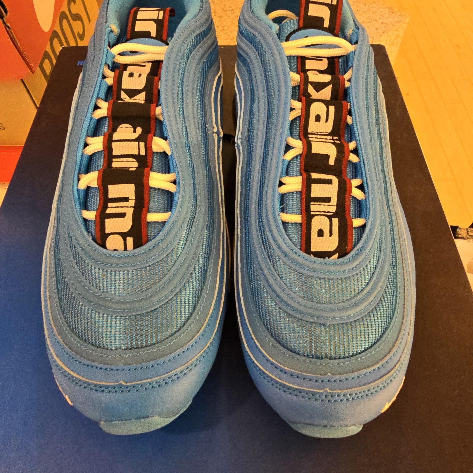 Nike Air Max 97 Blue Hero SZ 11.5 YELLOWED