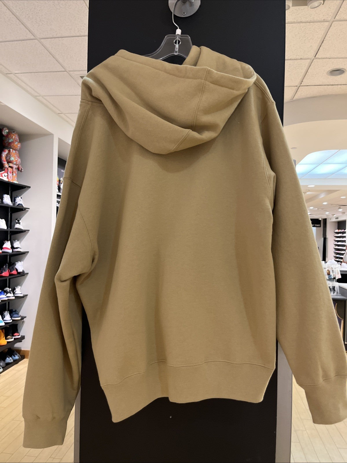 Supreme Small Box Zip Up Hooded Sweatshirt Tan SZ Large