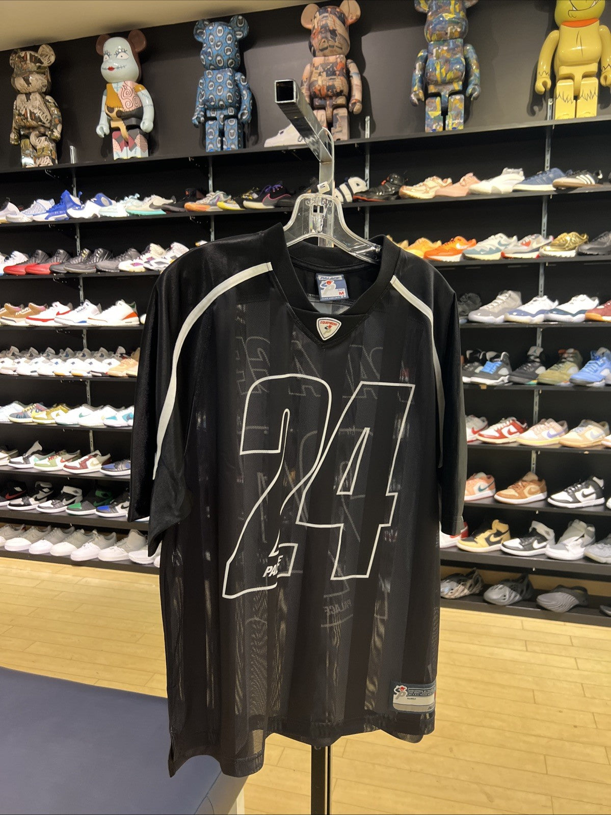 Palace Black Meshy Stripe Jersey SZ M