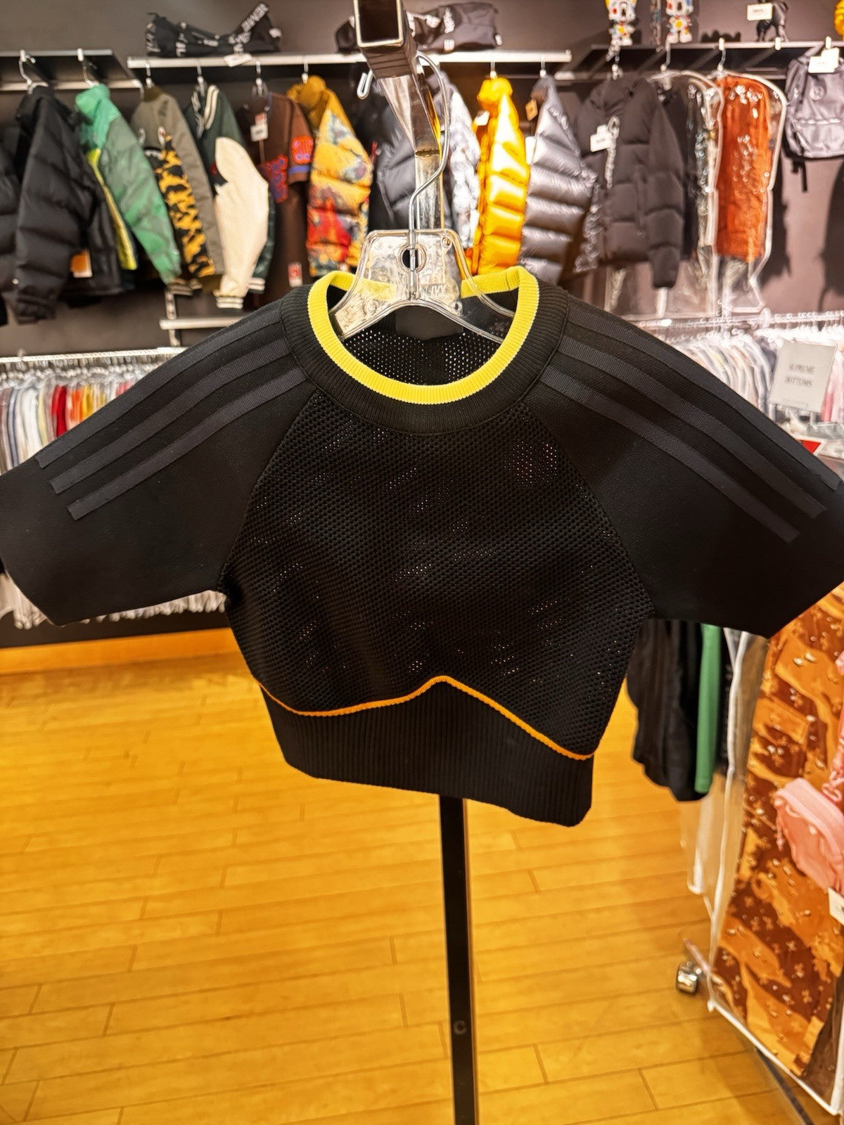 NWT Ivy Park X Adidas Knit Crop Top Sweater In Black/Mesa Size M