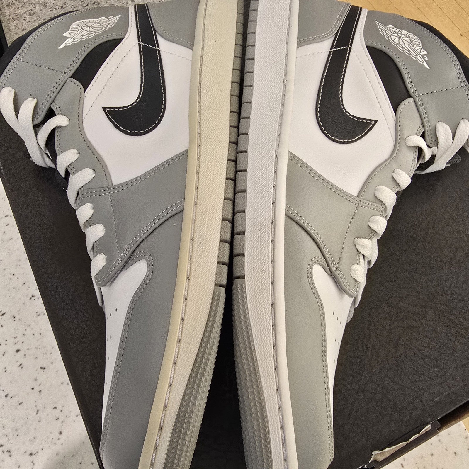 Size 13 - Jordan 1 Mid Light Smoke Grey (Yellowing)