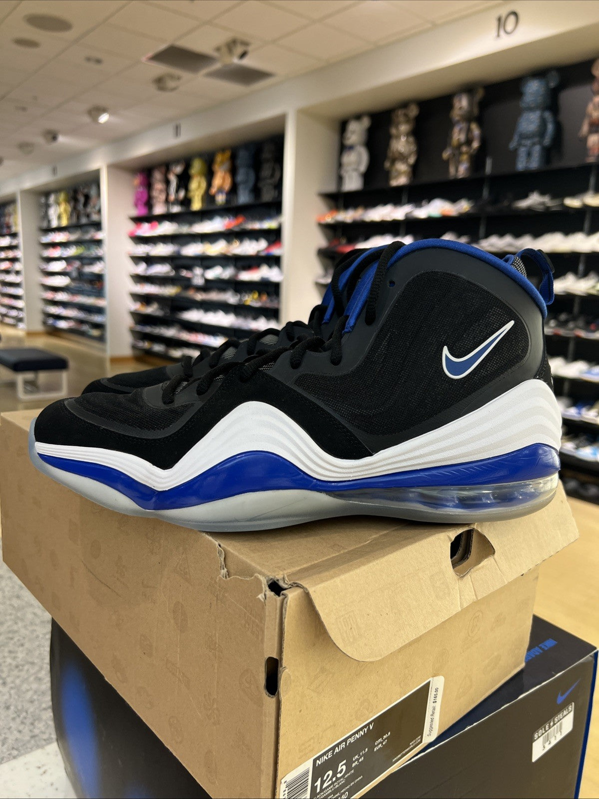 Nike Air Penny V Black / Game Royal - White Orlando Sz 12.5