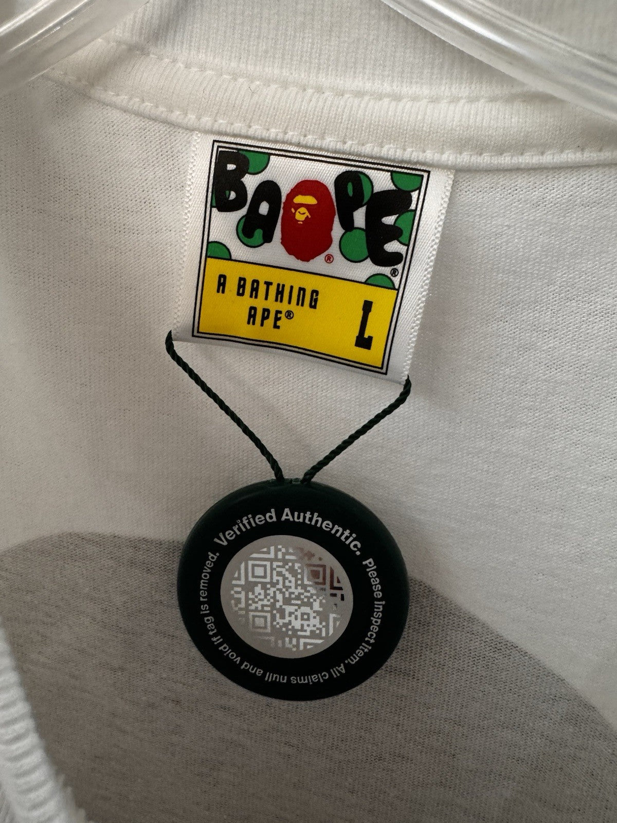 BAPE Big Ape Head L/S Tee White Size L