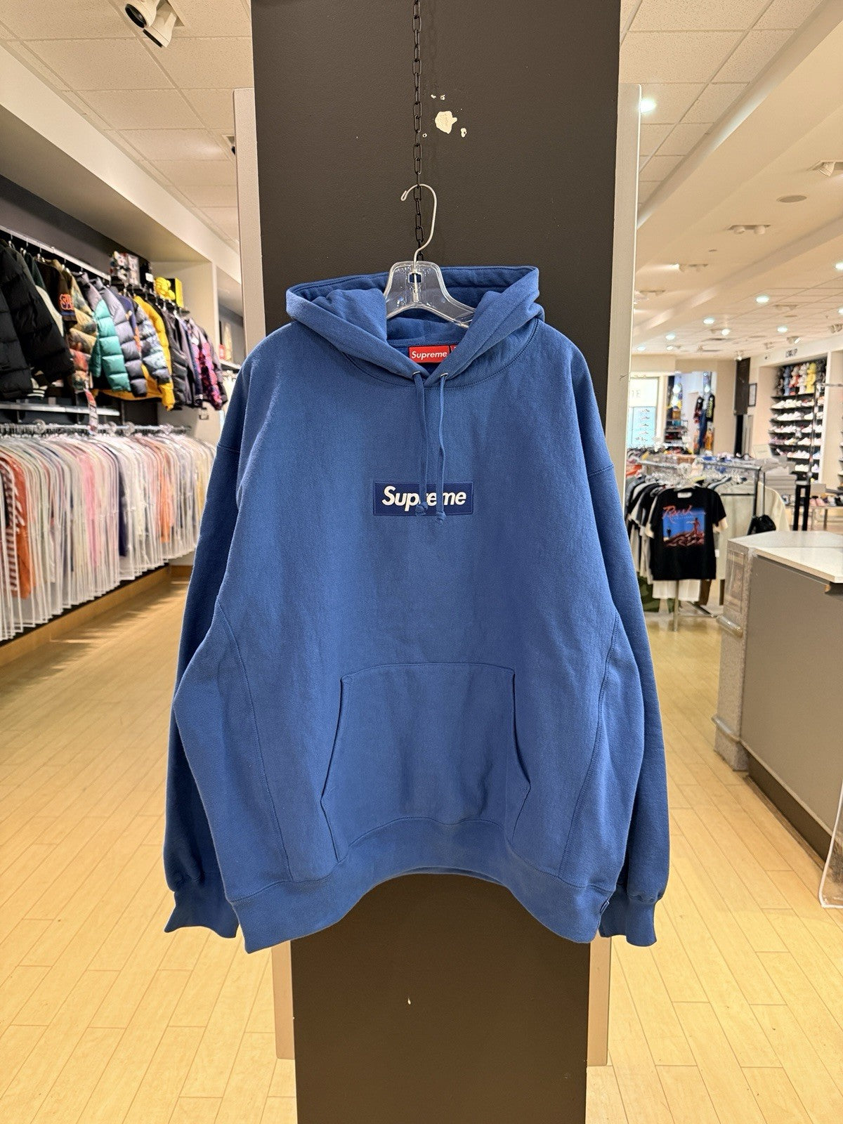 Supreme Box Logo Hooded Sweatshirt Blue Sz XXL