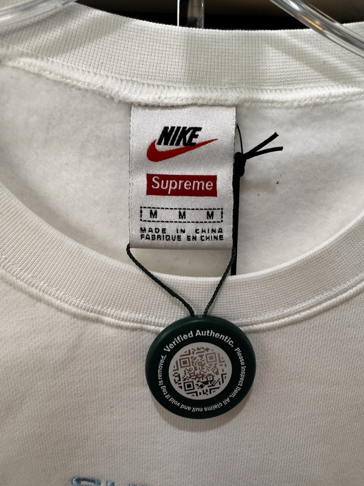 NWT Supreme x Nike Jewel Crewneck White  Pullover Sweater Size M