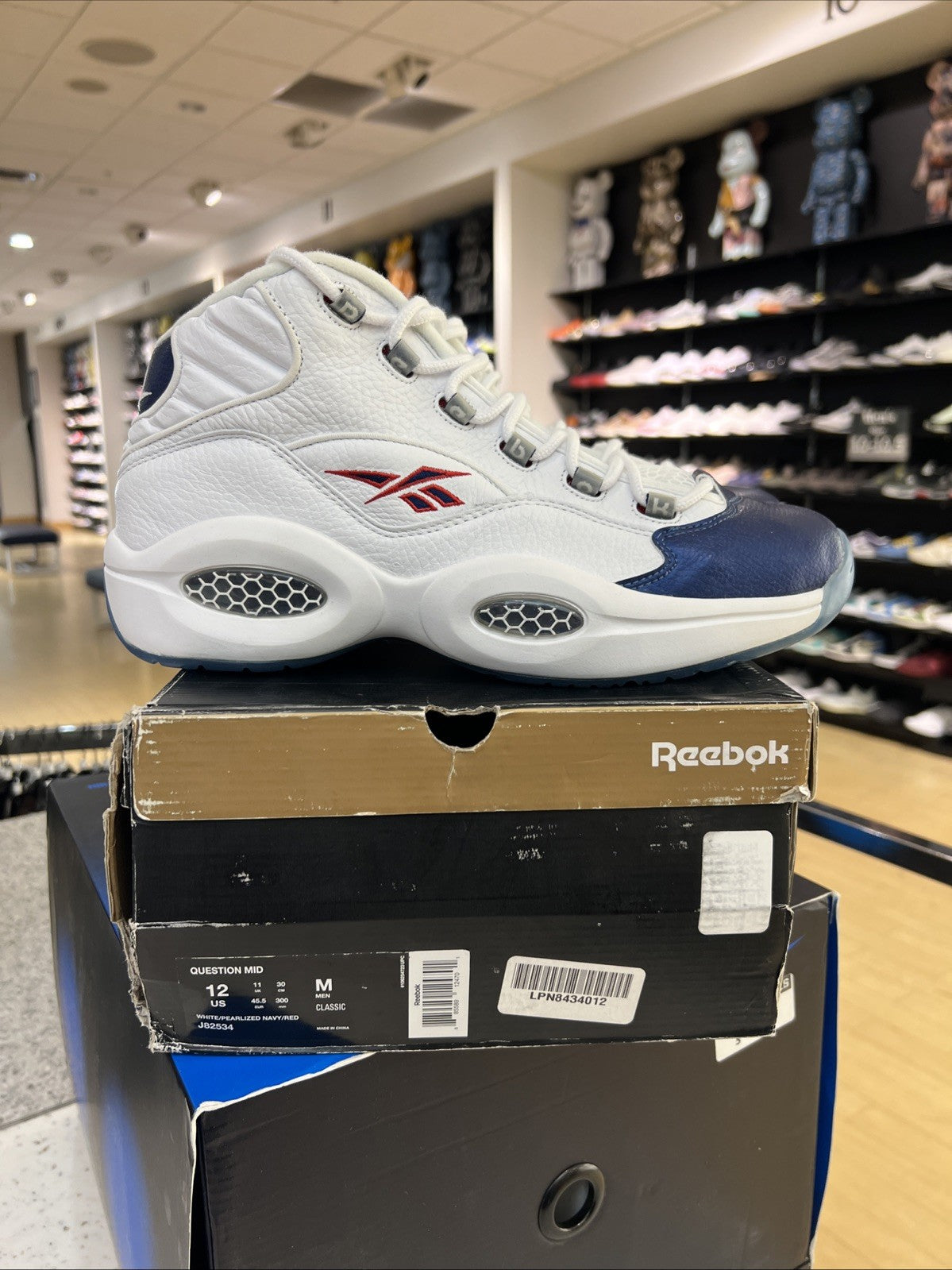 Reebok Question Mid 2016 Blue Toe Sz 12