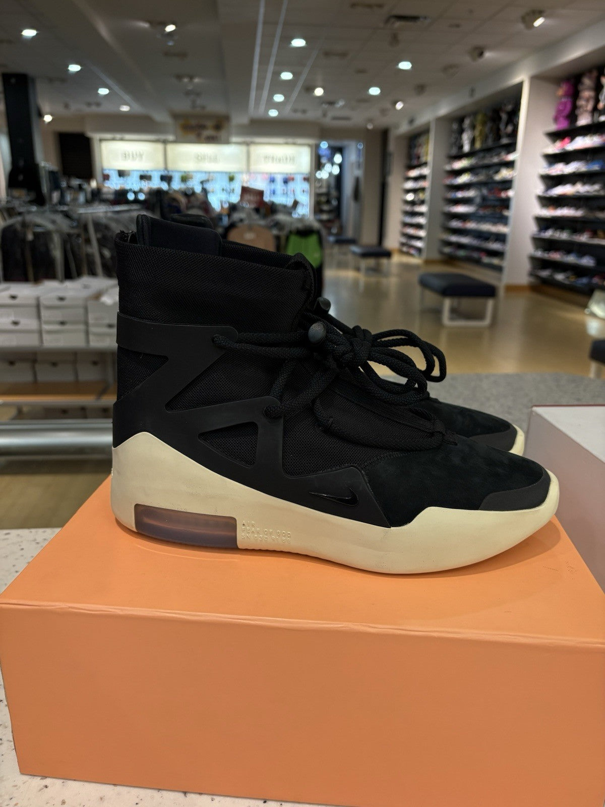 Nike Air Fear Of God 1 Black Size 8.5 DEFECT