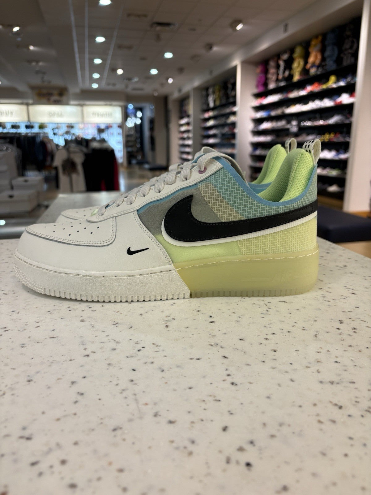 Nike Air Force 1 React Sail Barely Volt Size 12 DEFECT