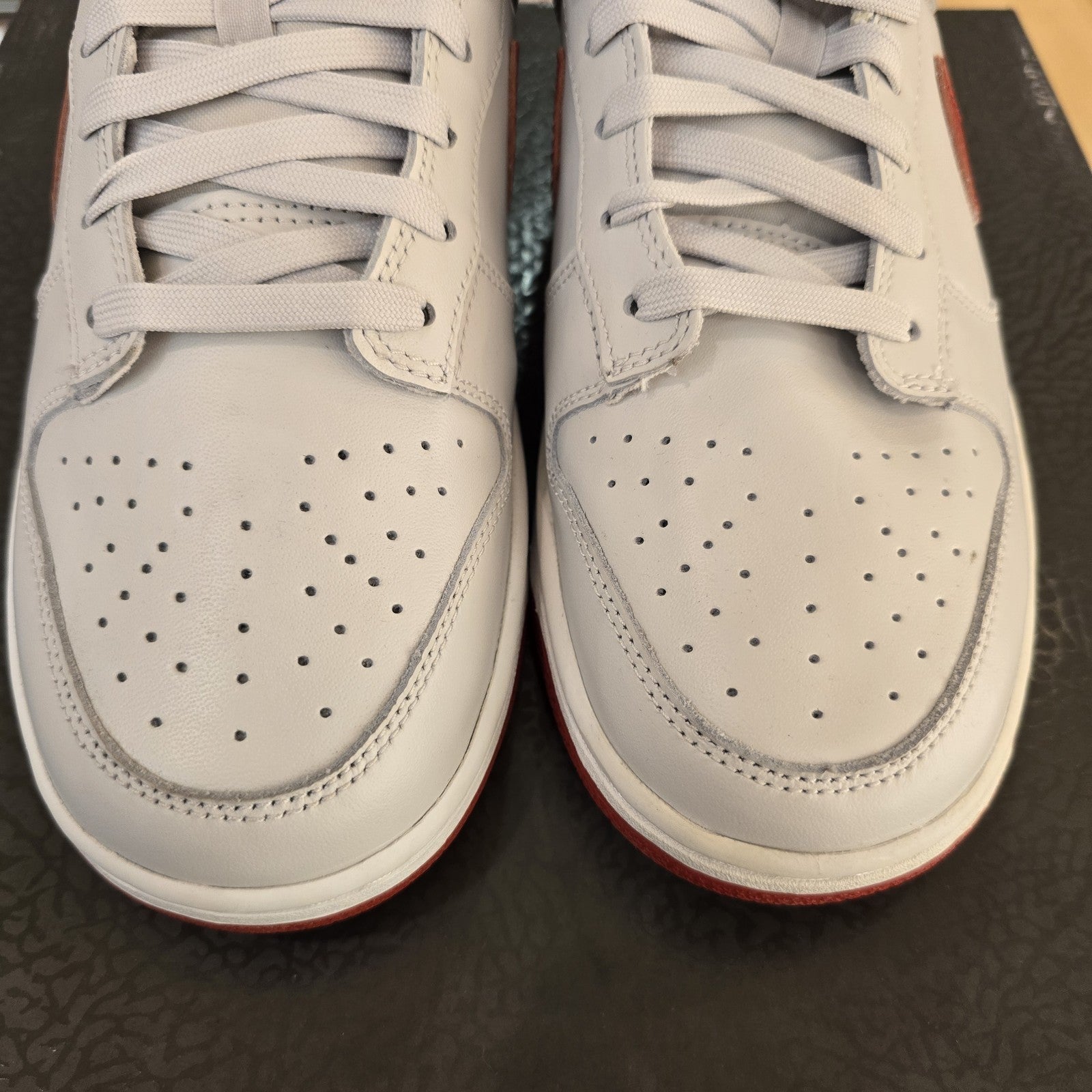 Size 9 - Nike Dunk Low Vast Grey Varsity Red