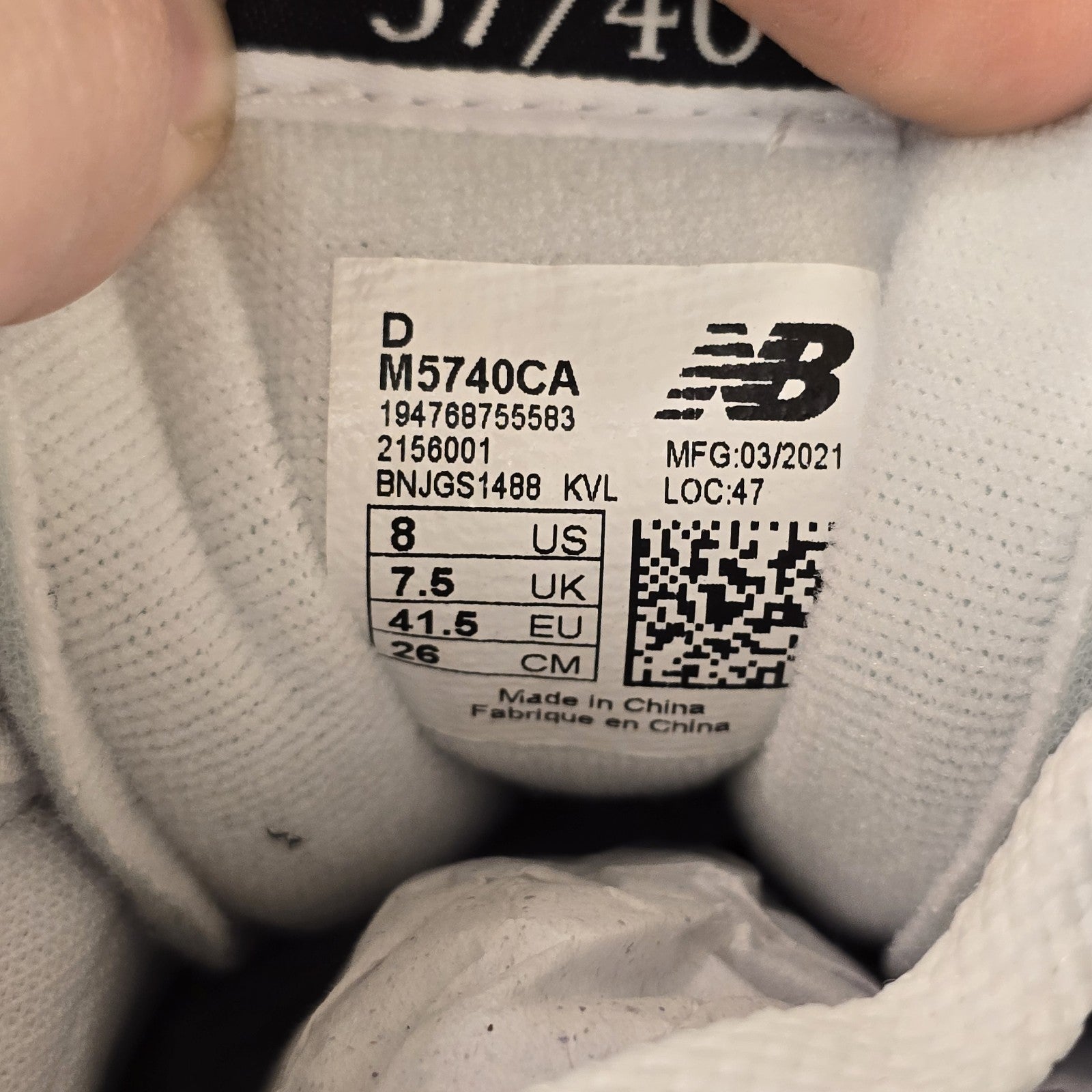 Size 8 - New Balance 57/40 Rain Cloud