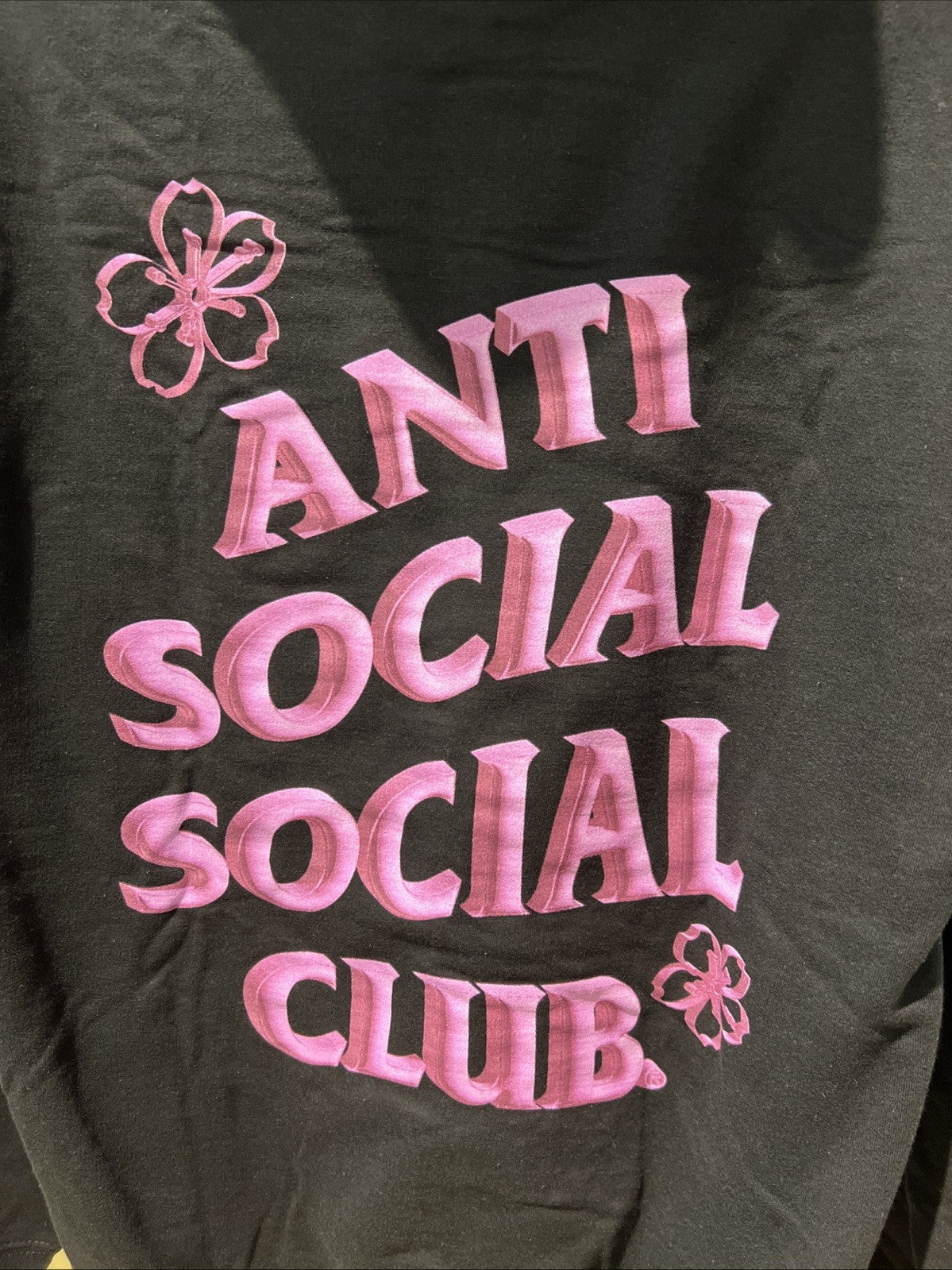 Anti Social Social Club “Coral Crush” Black Hoodie Sweatshirt Sz S