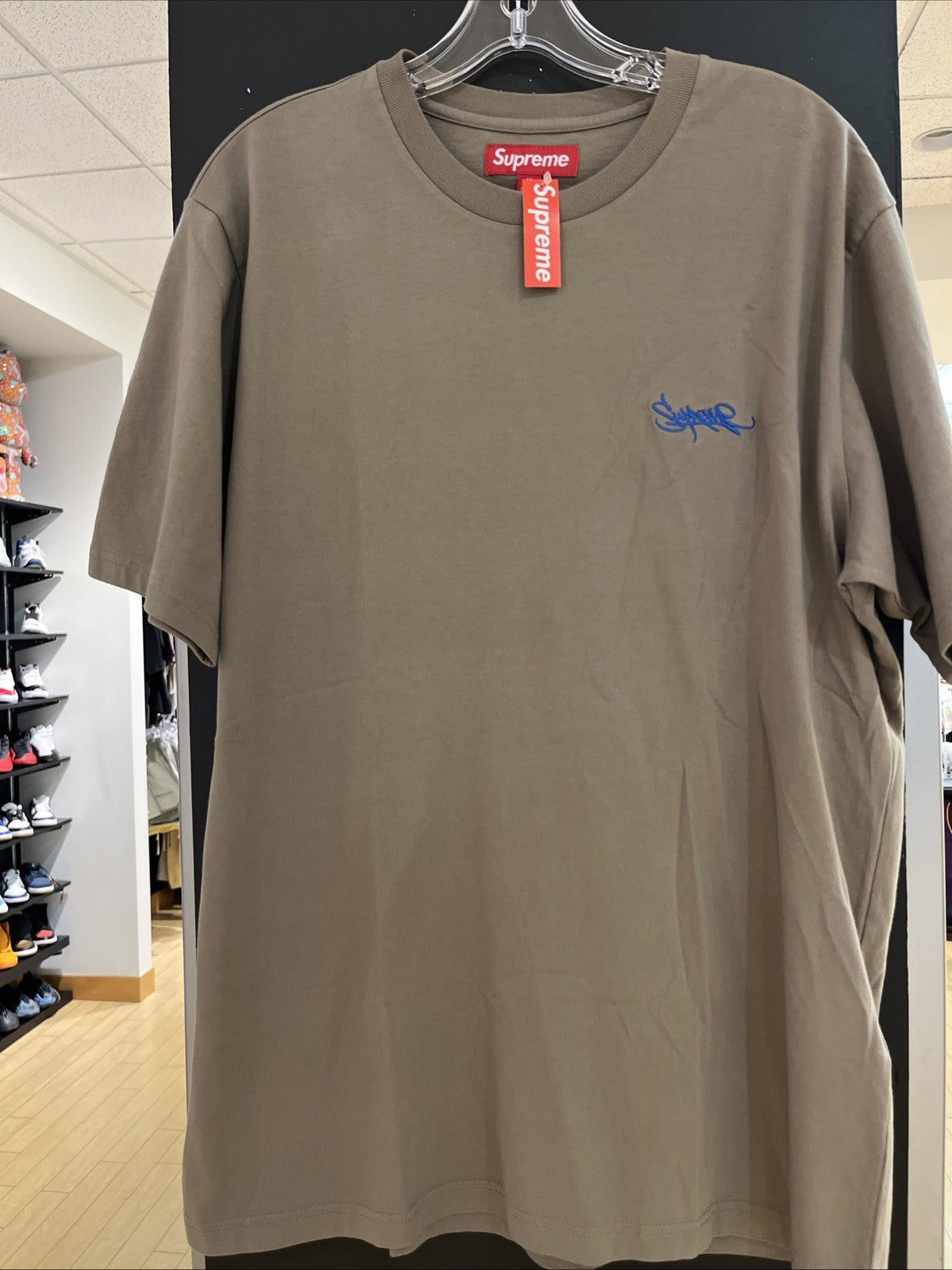 Supreme Washed Tag S/S Top Dusty Olive Size Medium Brand New