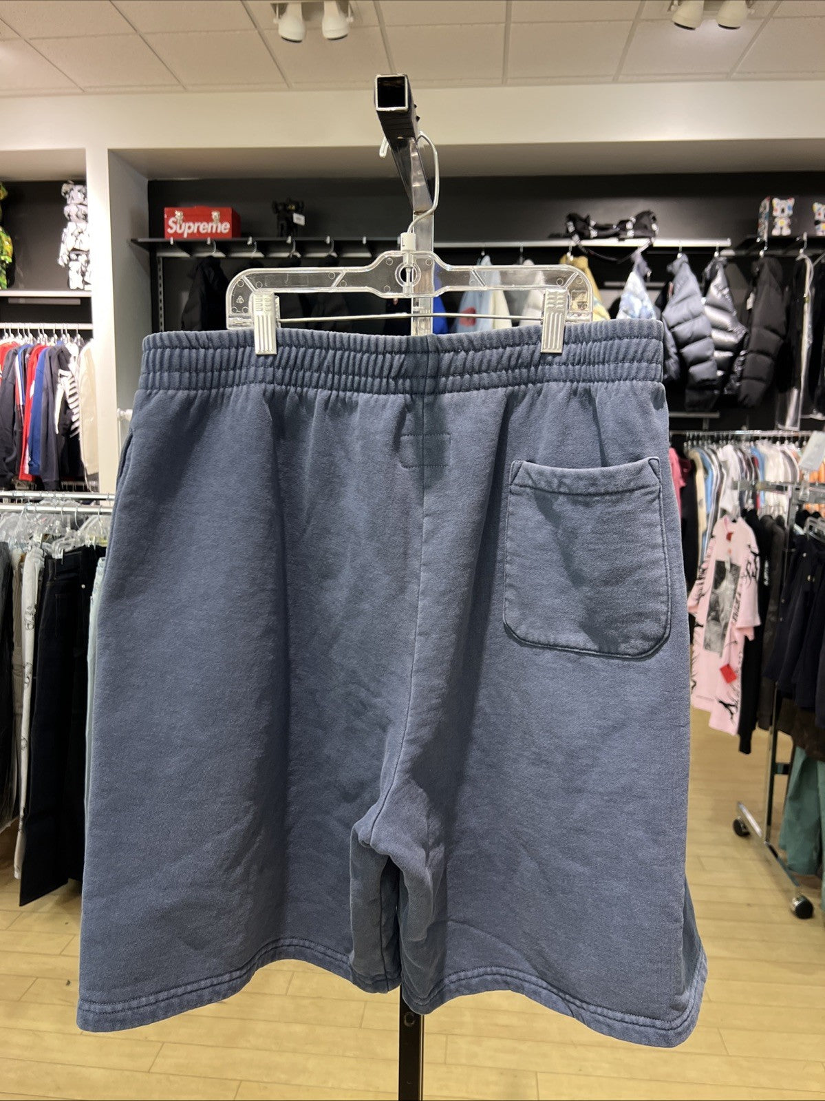 Supreme Overdyed Small Box Sweatshort Dark Slate Sz L