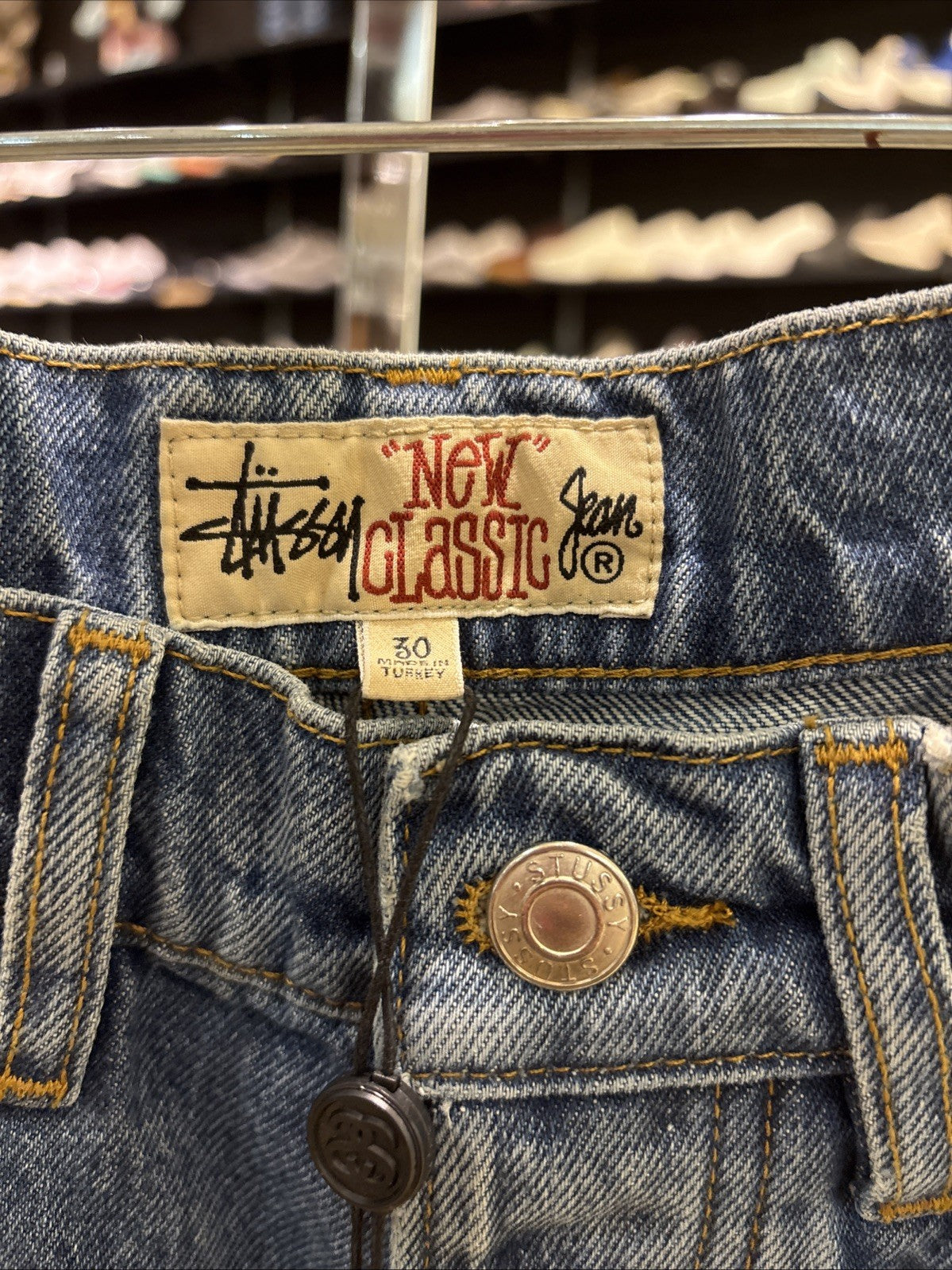 Stussy New Classic Jean Medium Blue Denim Size 30