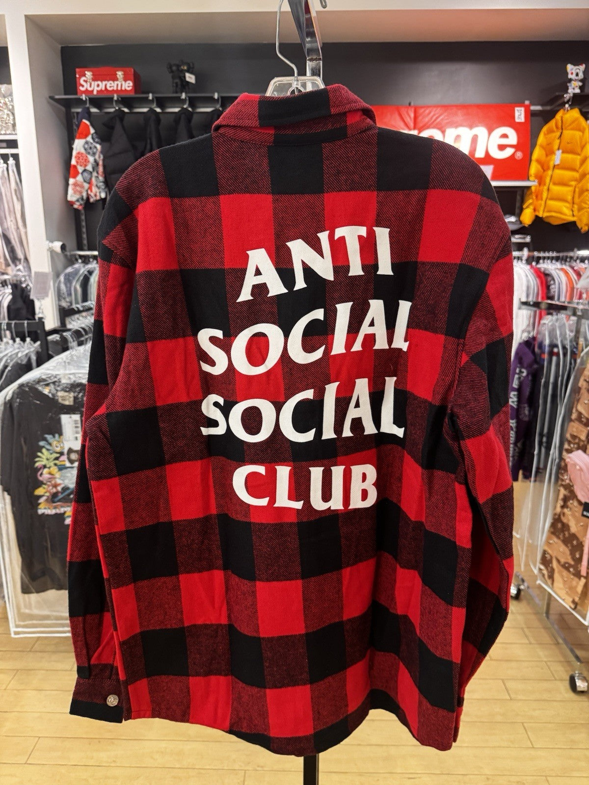 Anti Social Social Club No Expectations Flannel Red Size Small