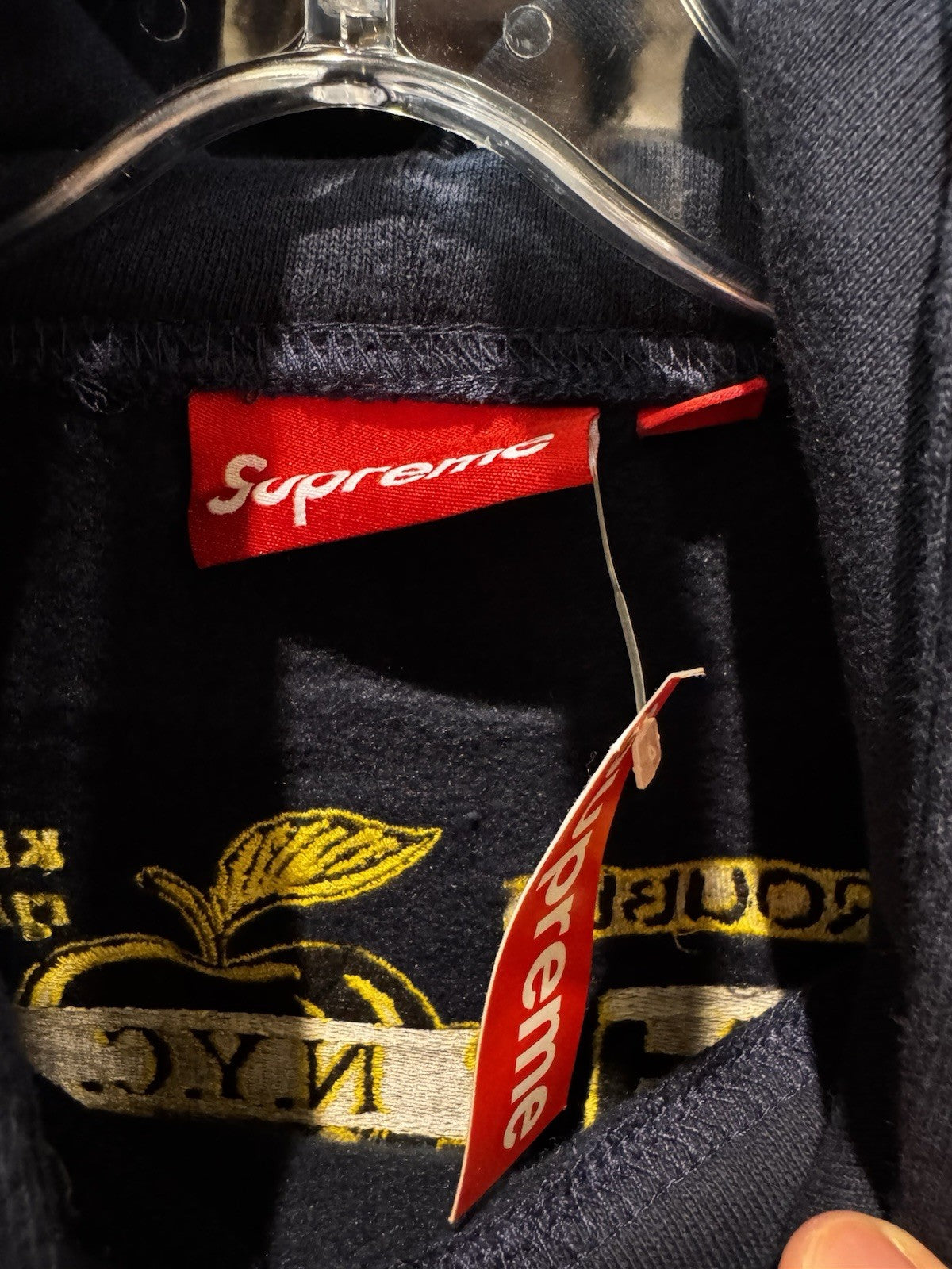 Supreme Wild Embroidered Hooded Sweatshirt Navy Size M